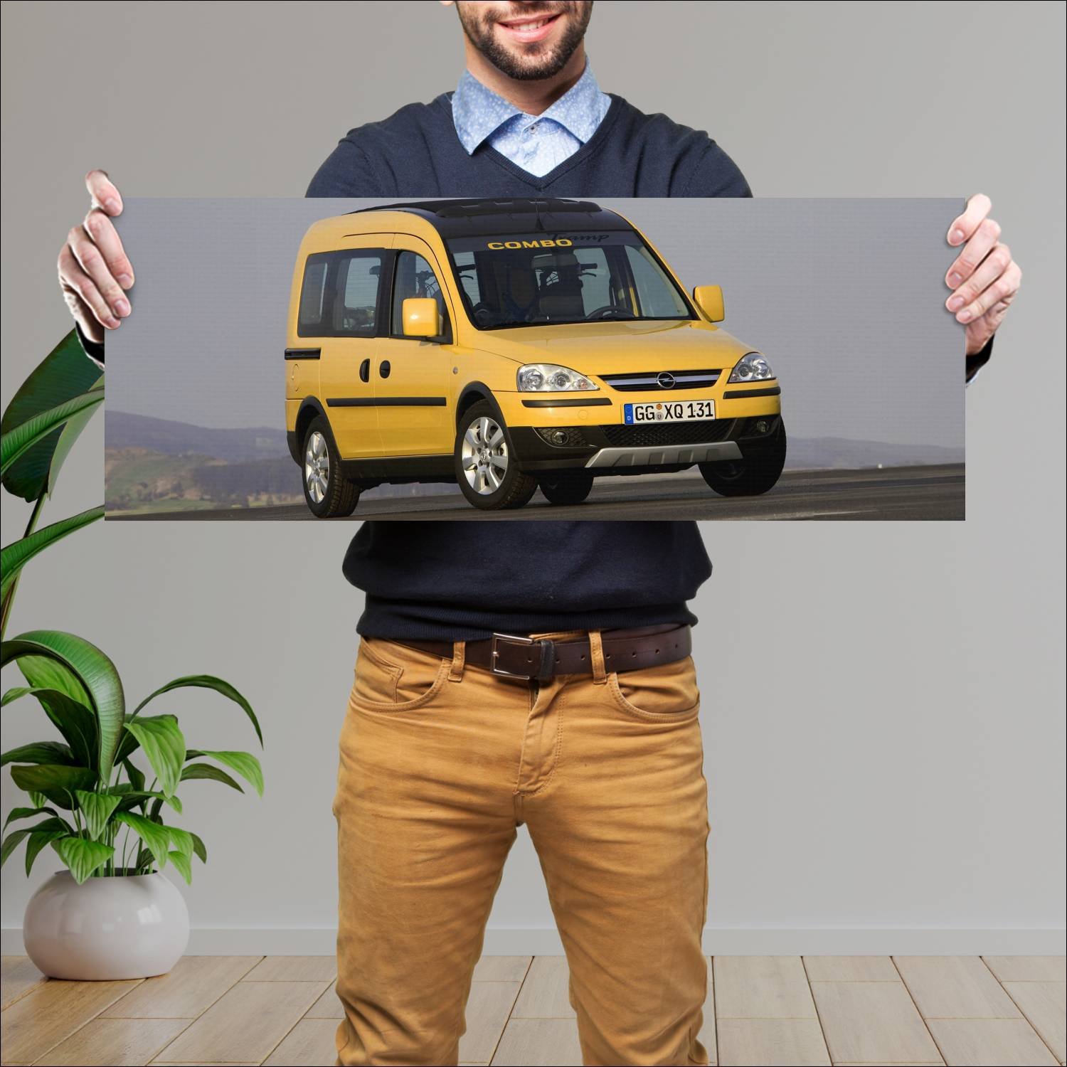 Cuadro grande 30x80cm 2005 opel combo tramp auto 419 Opel