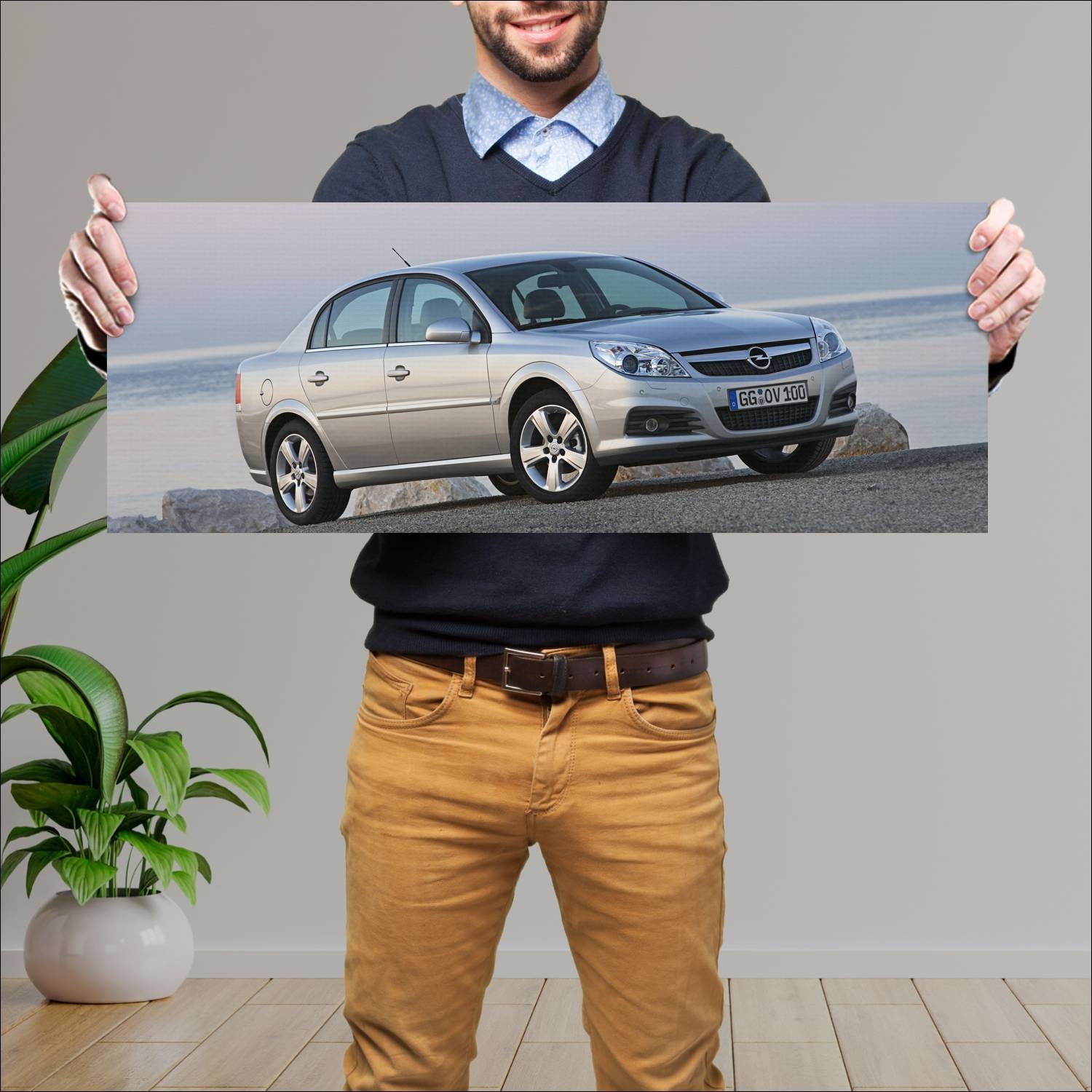 Cuadro grande 30x80cm 2005 opel vectra auto 421 Opel