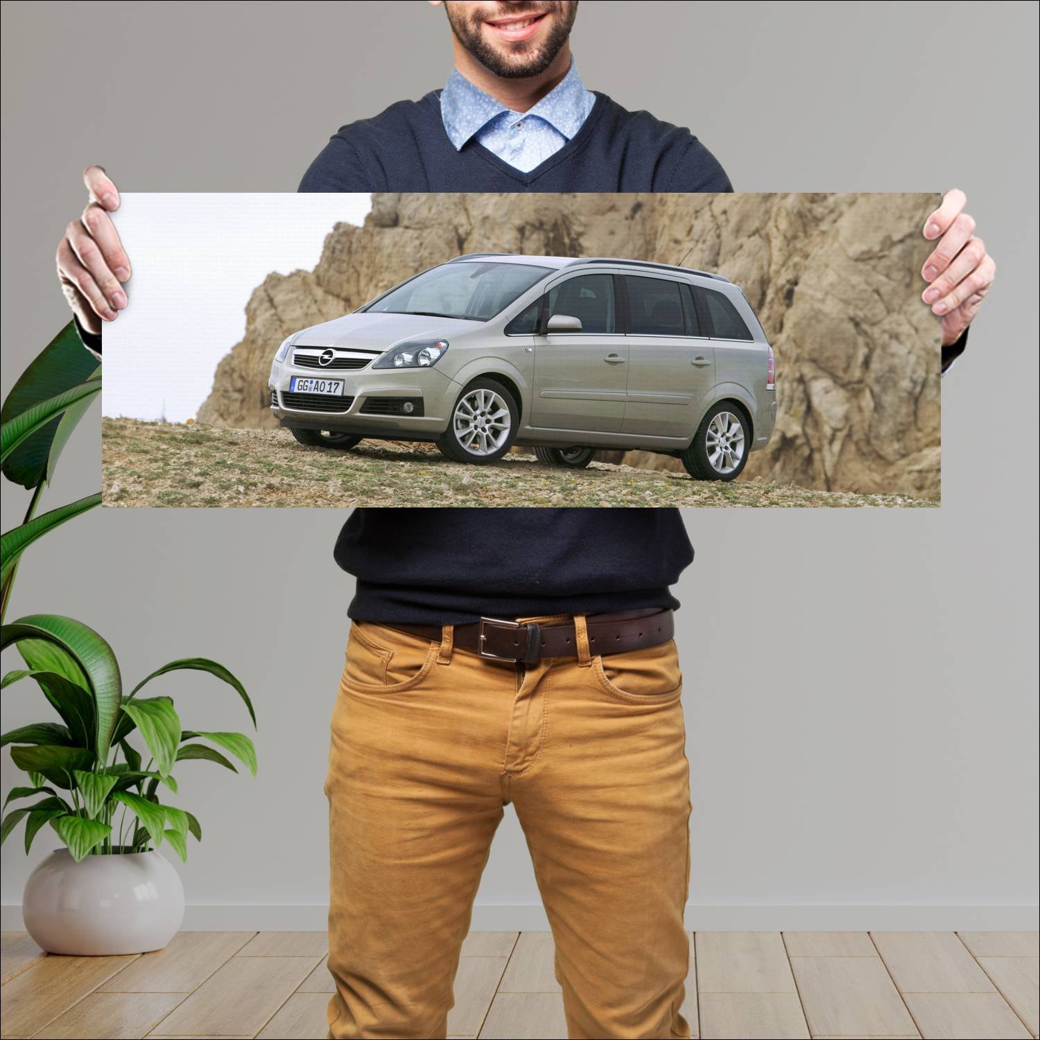 Cuadro grande 30x80cm 2005 opel zafira auto 428 Opel