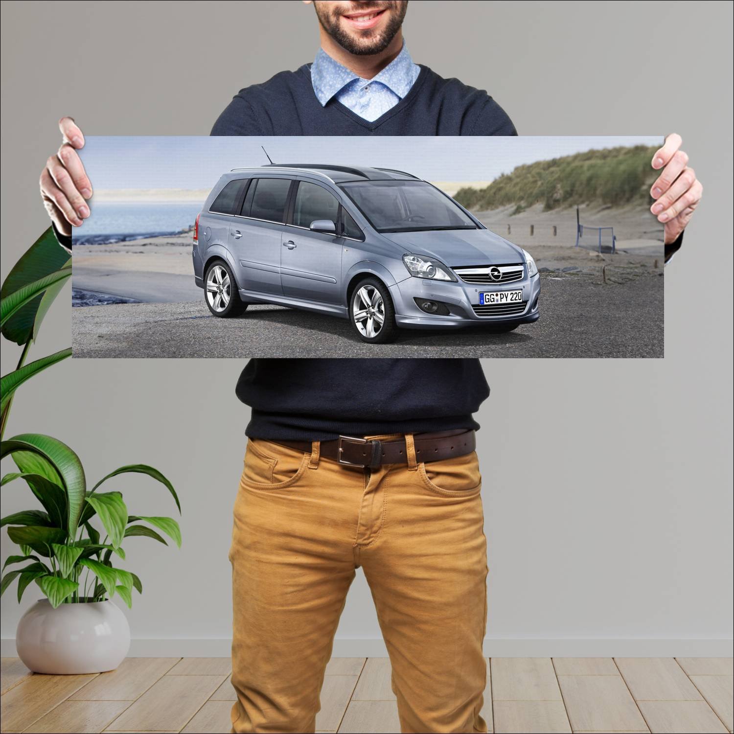 Cuadro grande 30x80cm 2008 opel zafira auto 485 Opel