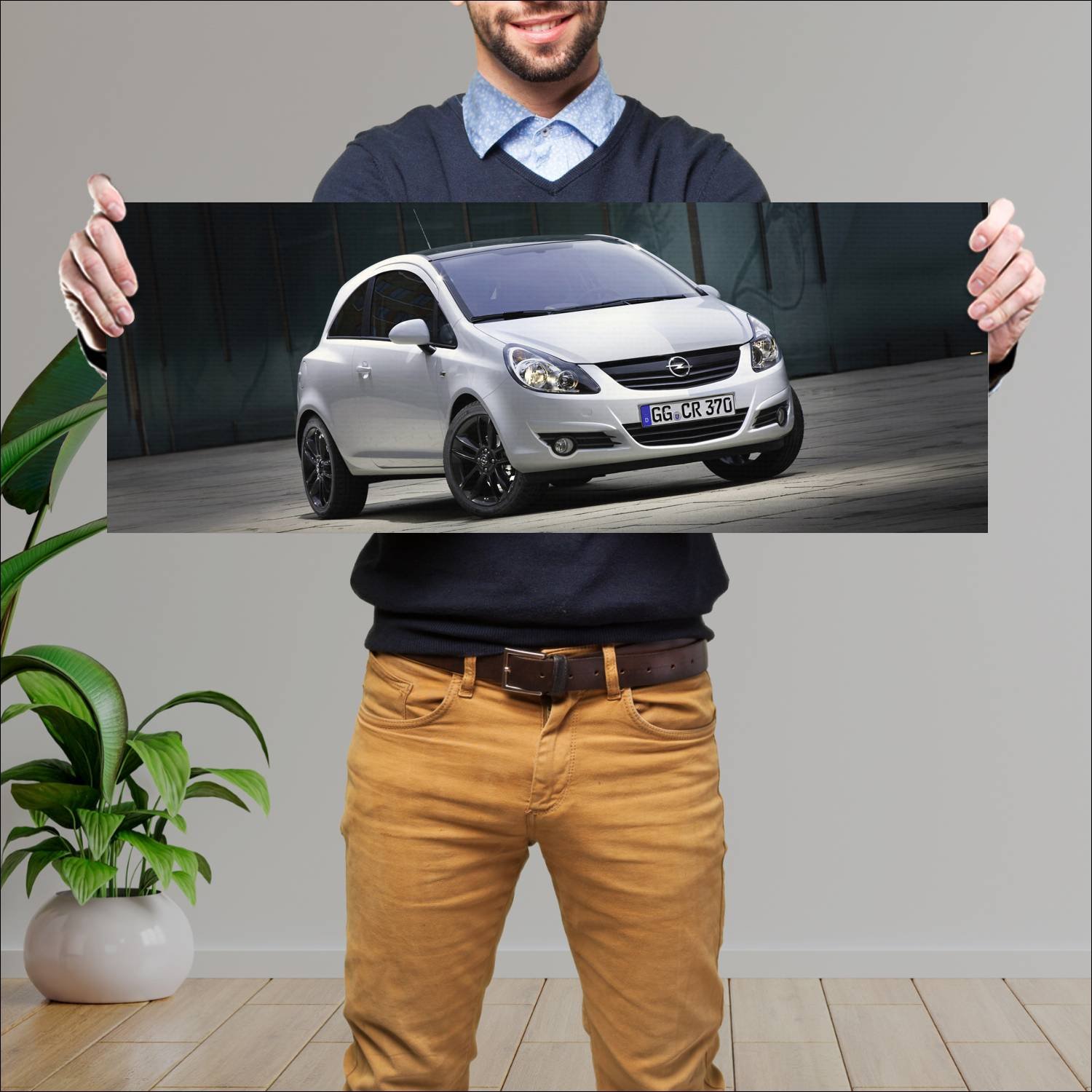 Cuadro grande 30x80cm 2009 opel corsa color editio 493 Opel