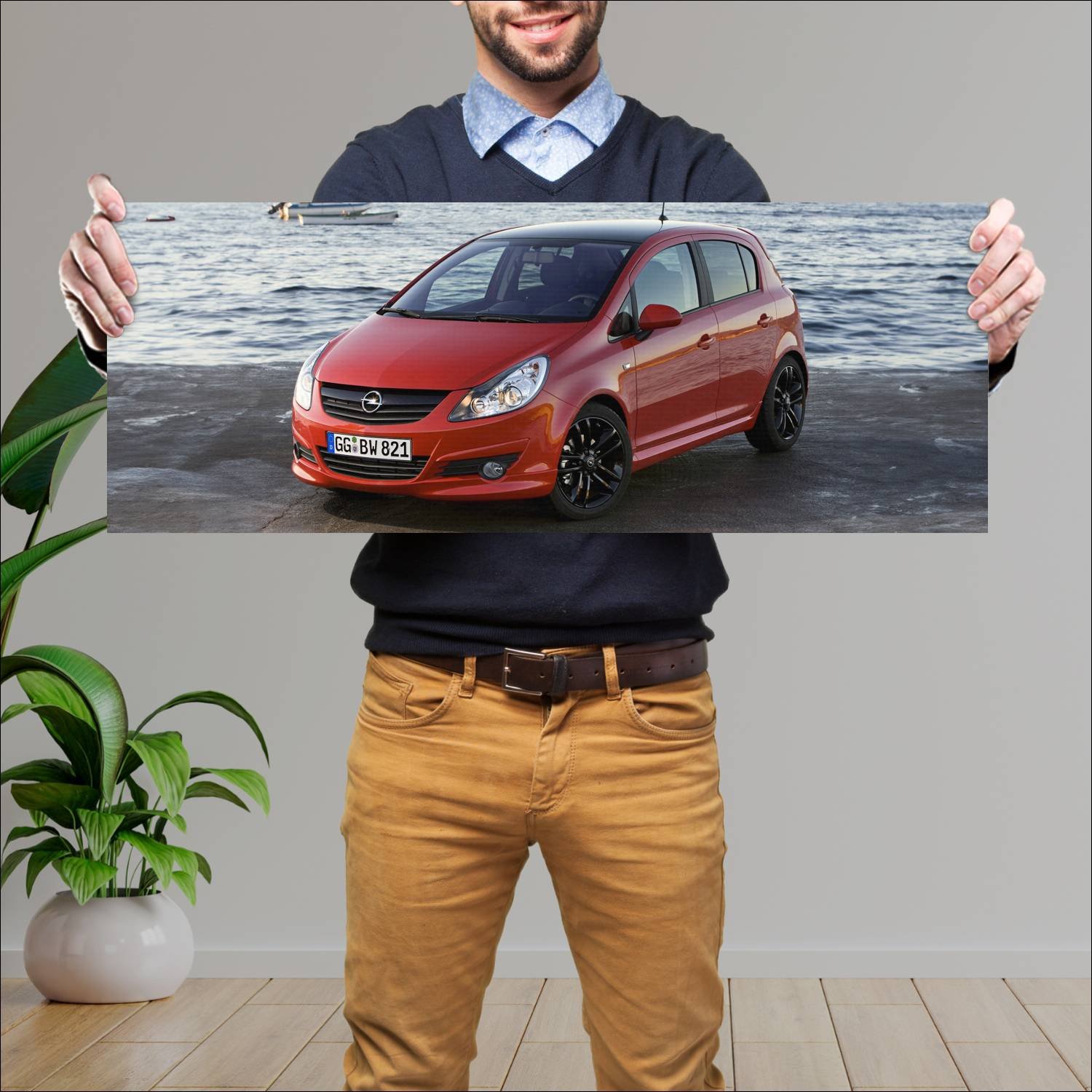 Cuadro grande 30x80cm 2009 opel corsa color editio 494 Opel