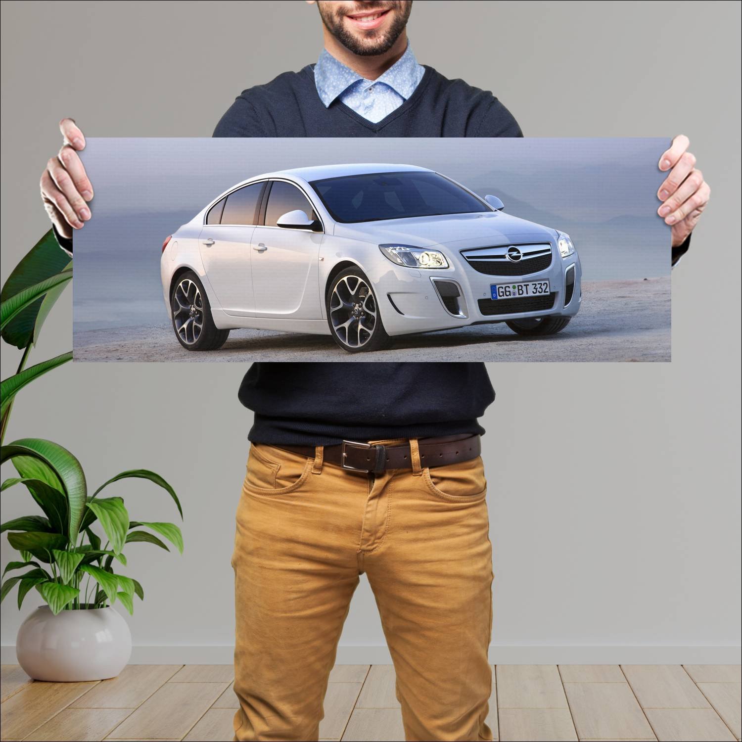 Cuadro grande 30x80cm 2009 opel insignia opc auto 495 Opel