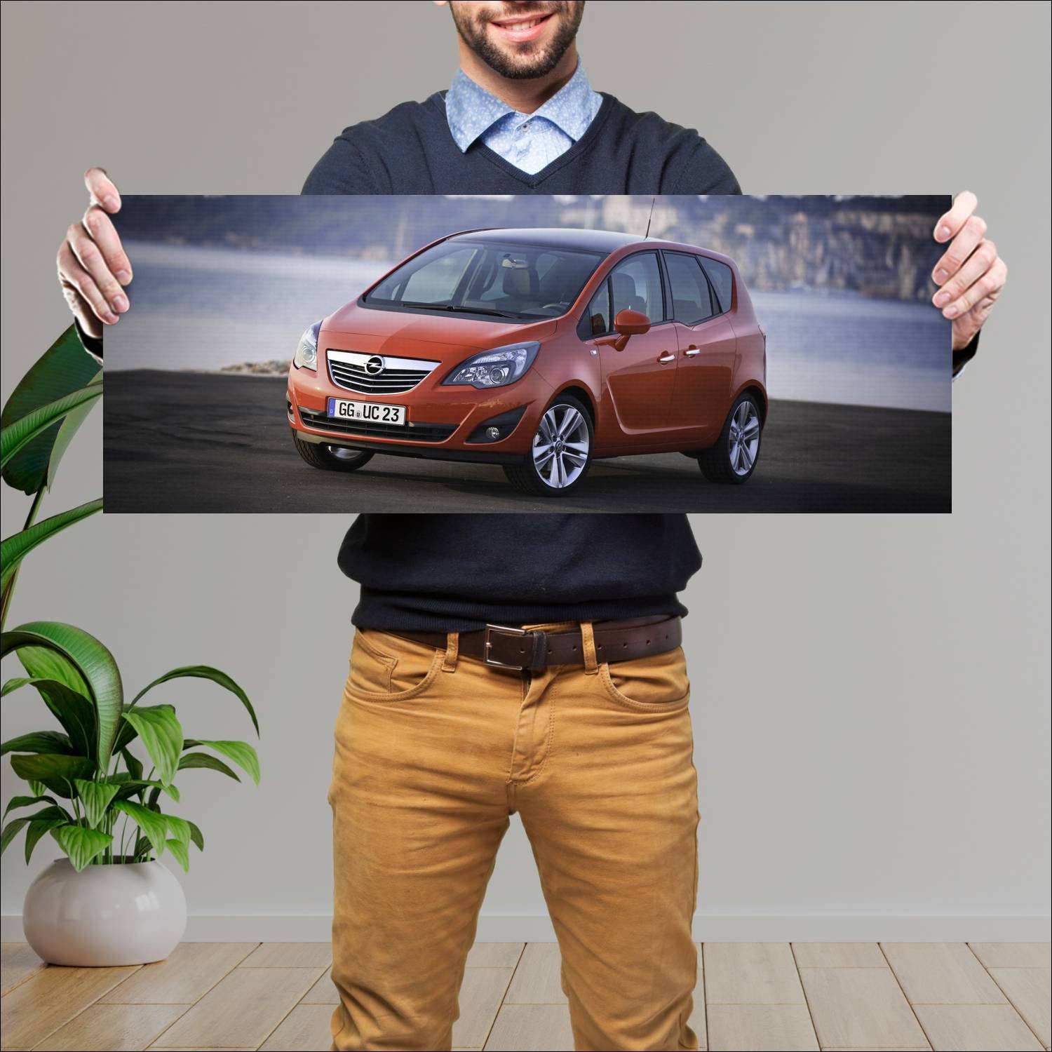 Cuadro grande 30x80cm 2010 opel meriva auto 512 Opel