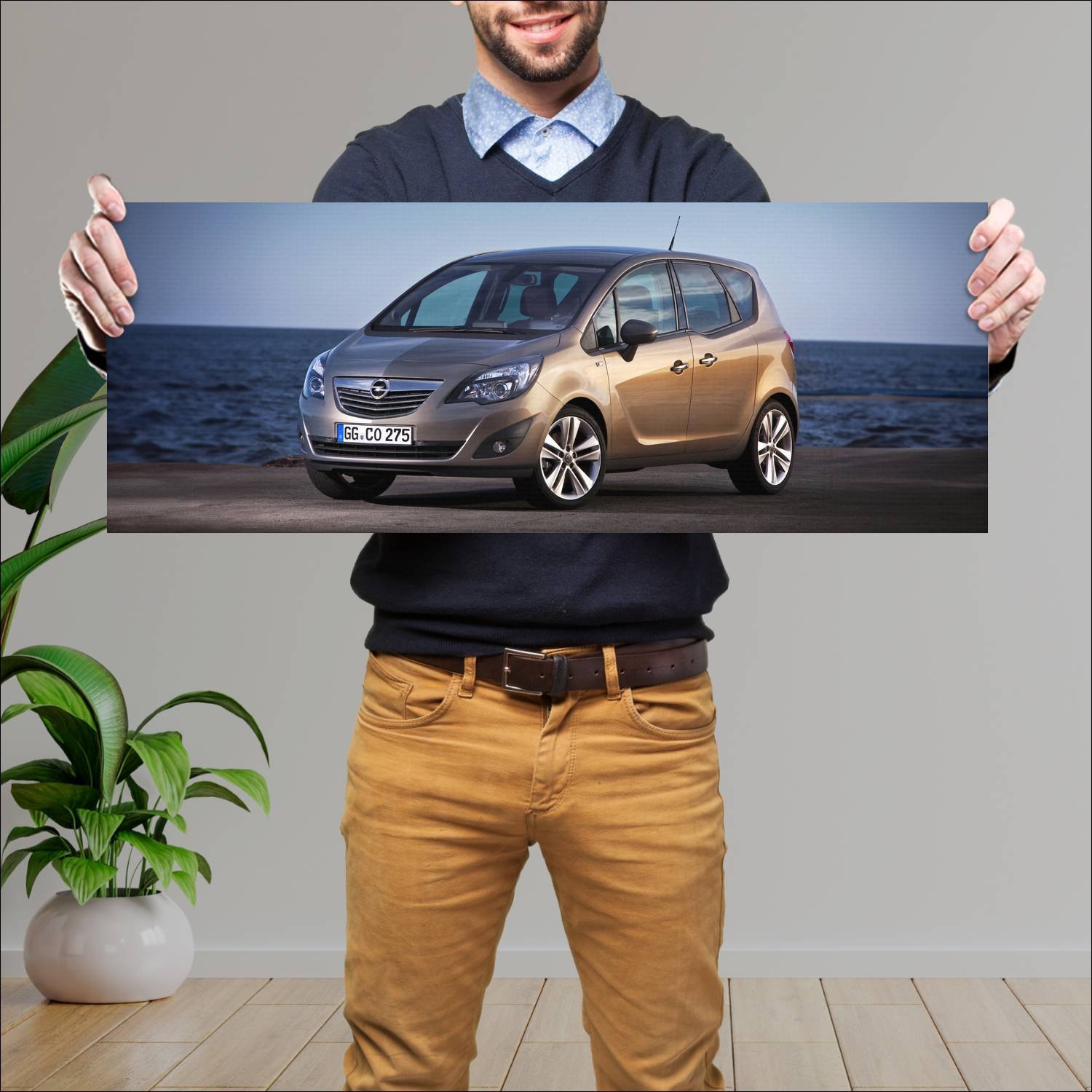 Cuadro grande 30x80cm 2010 opel meriva auto 514 Opel