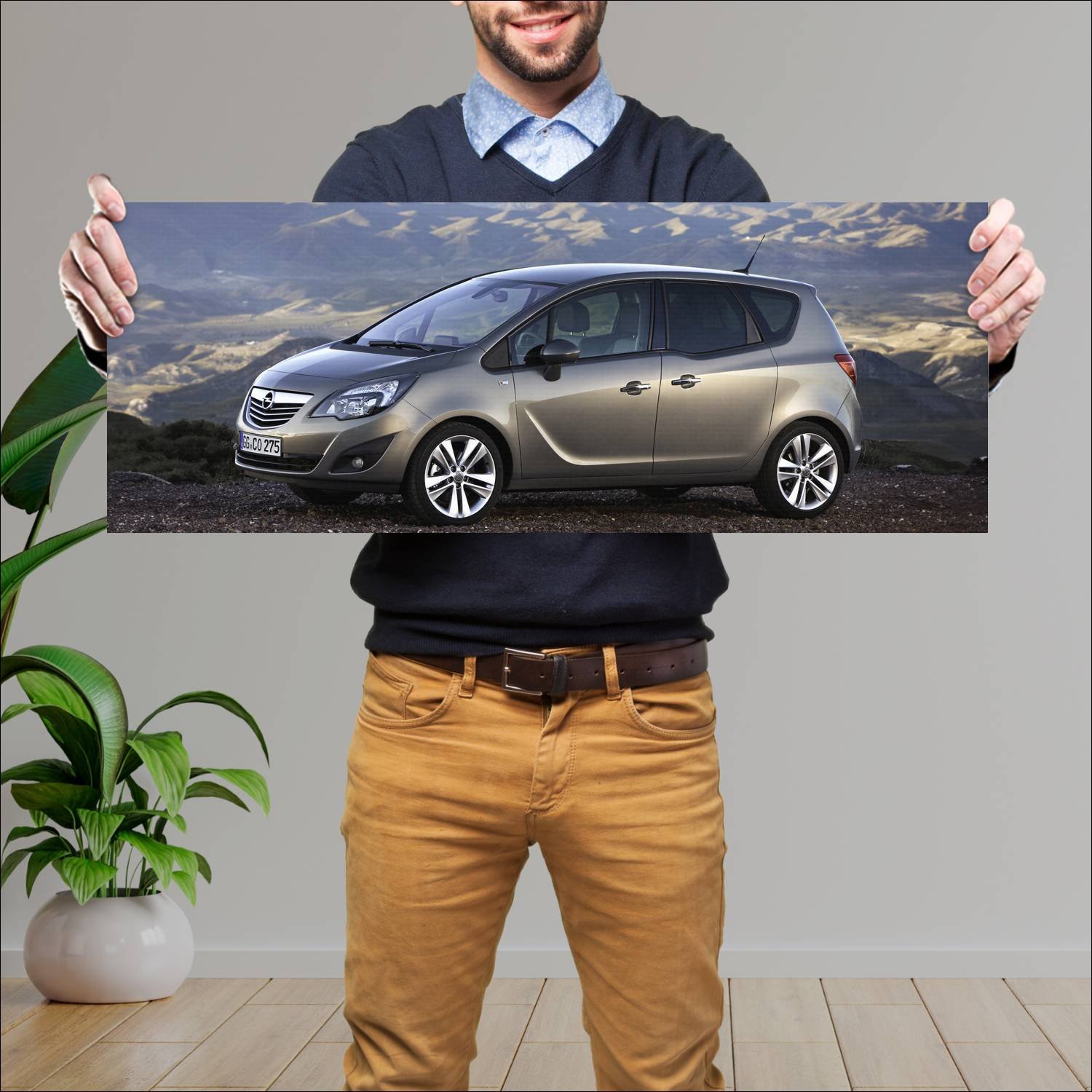 Cuadro grande 30x80cm 2010 opel meriva auto 515 Opel