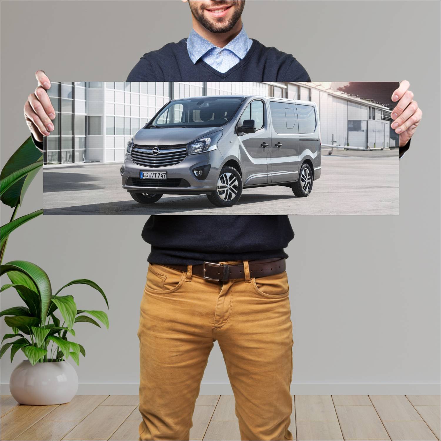 Cuadro grande 30x80cm 2017 opel vivaro auto 692 Opel