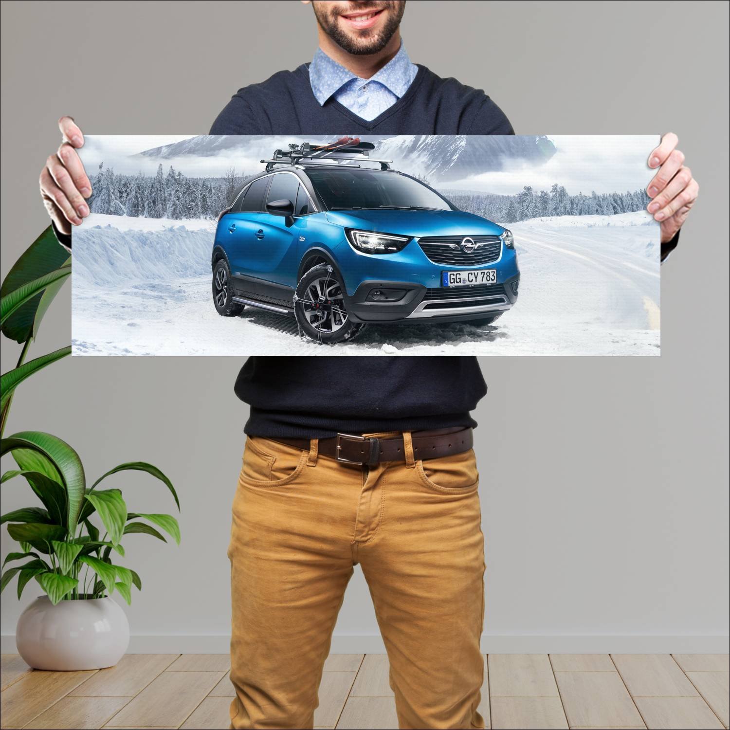 Cuadro grande 30x80cm 2018 opel crossland x with a 698 Opel
