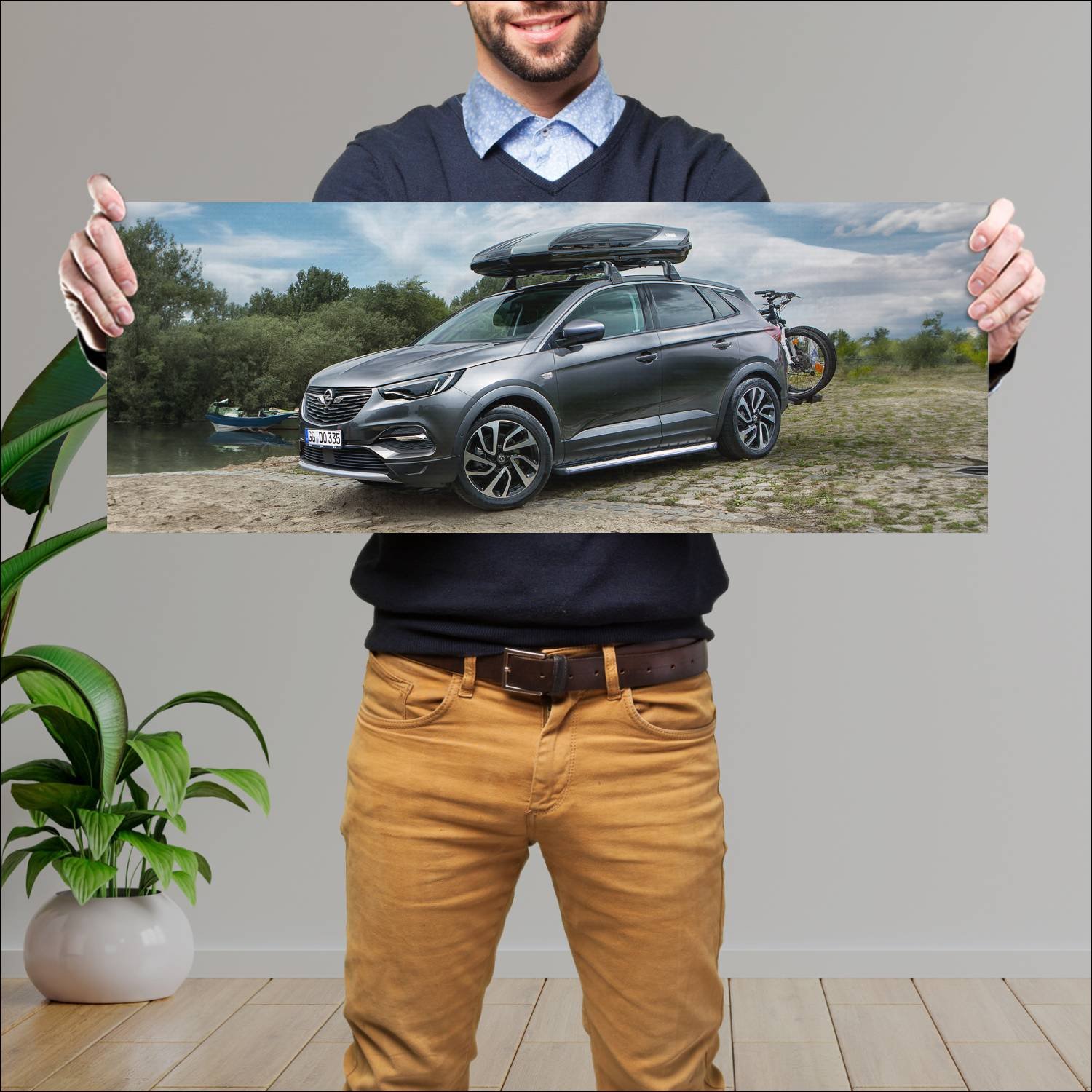 Cuadro grande 30x80cm 2018 opel grandland x with a 700 Opel