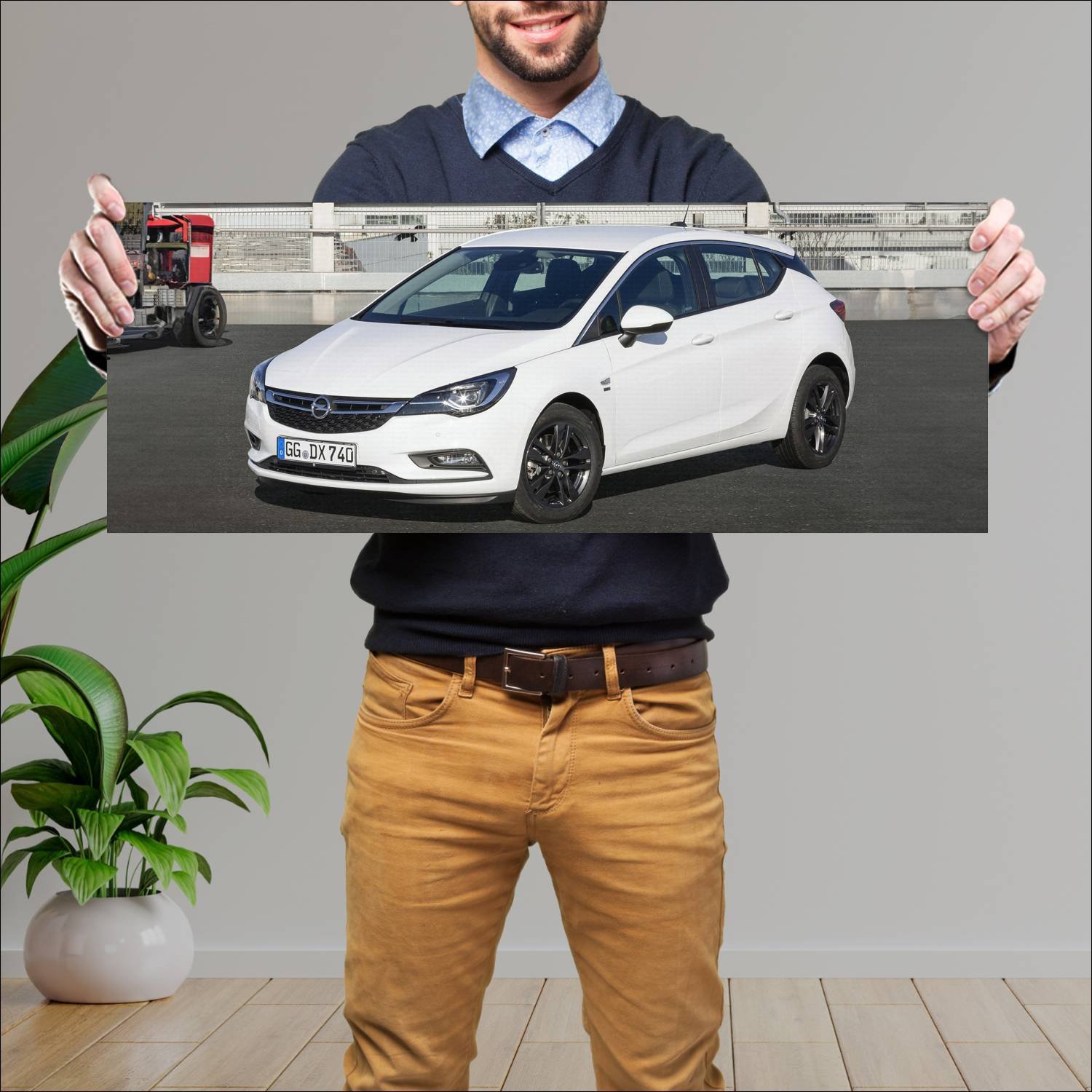 Cuadro grande 30x80cm 2019 opel astra 120 years 93 702 Opel