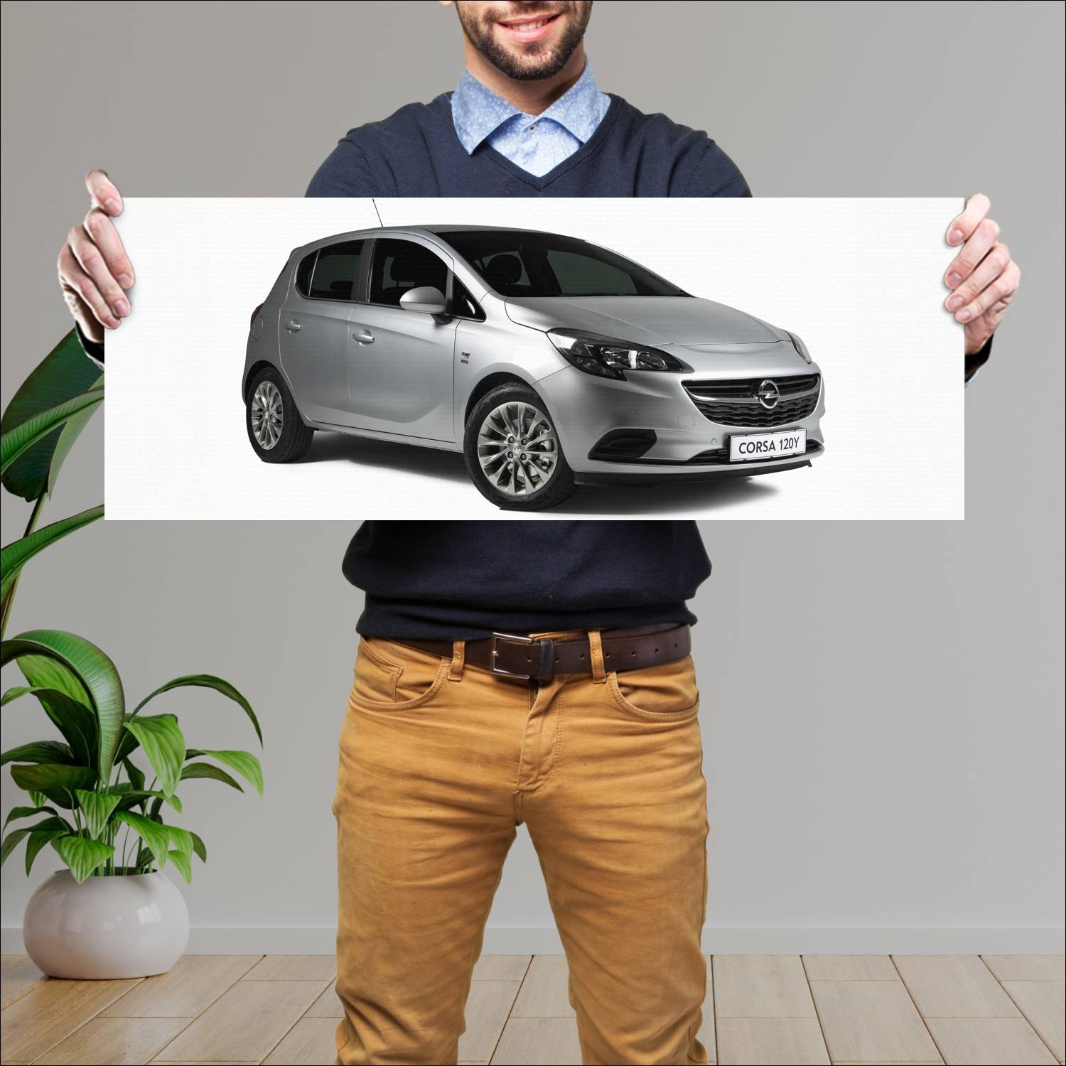 Cuadro grande 30x80cm 2019 opel corsa 120 years 5 707 Opel