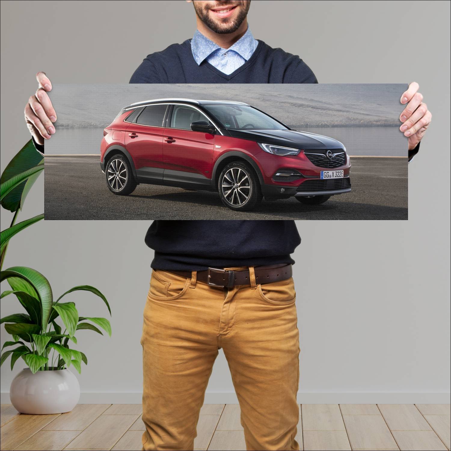 Cuadro grande 30x80cm 2019 opel grandland x plug i 713 Opel
