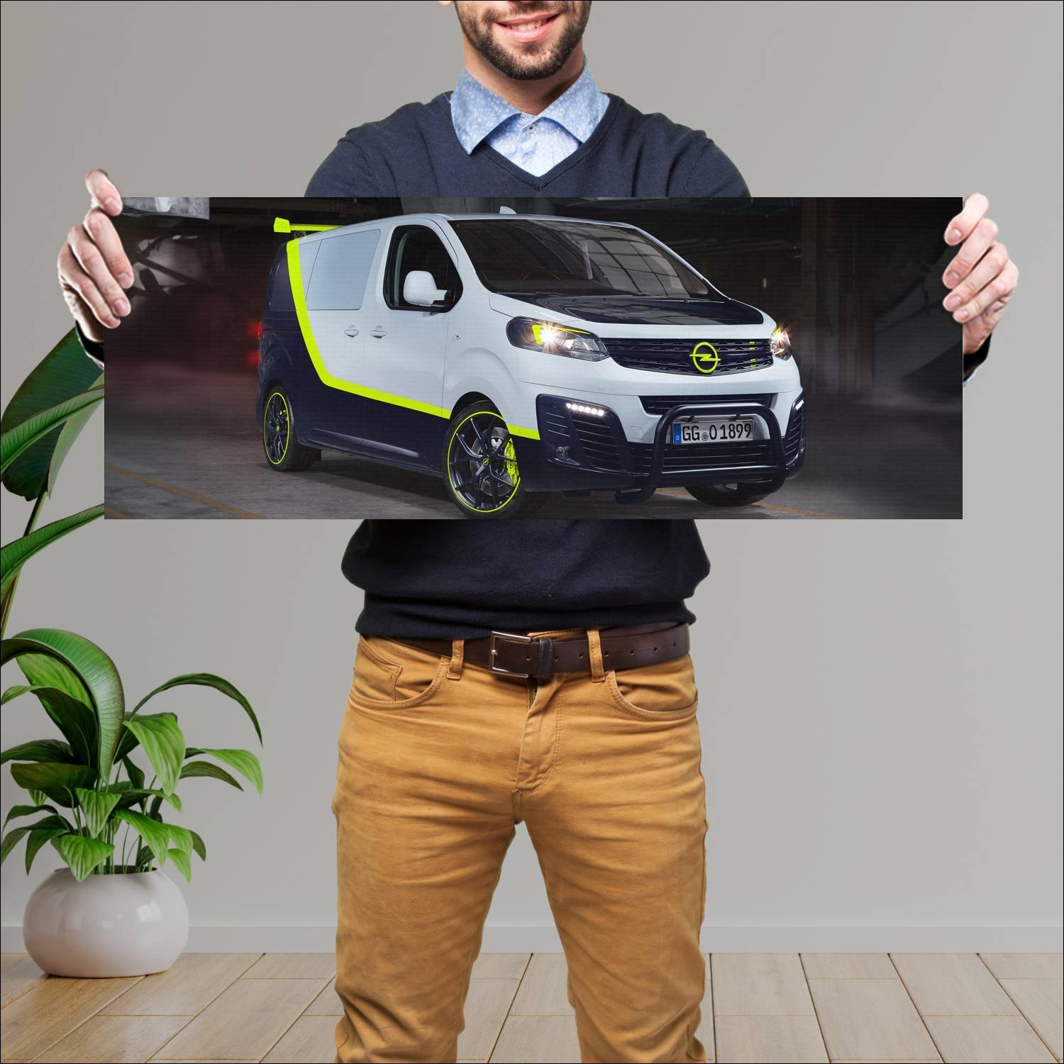 Cuadro grande 30x80cm 2019 opel o team zafira life 714 Opel