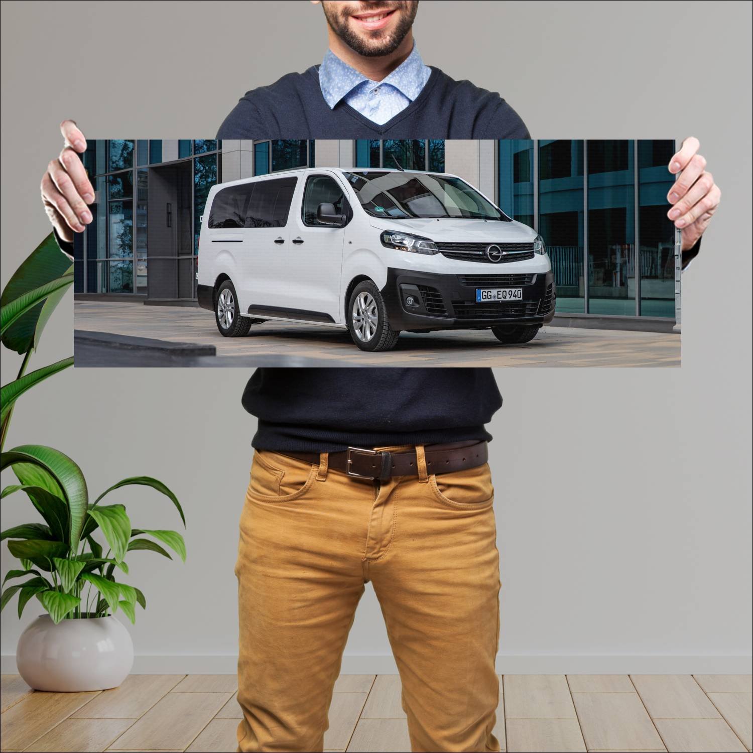 Cuadro grande 30x80cm 2019 opel vivaro lwb auto 715 Opel