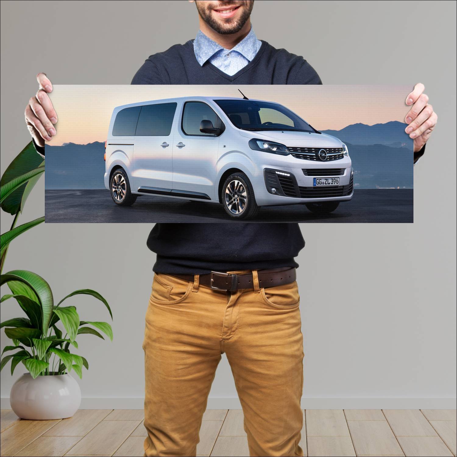 Cuadro grande 30x80cm 2019 opel zafira life auto 716 Opel