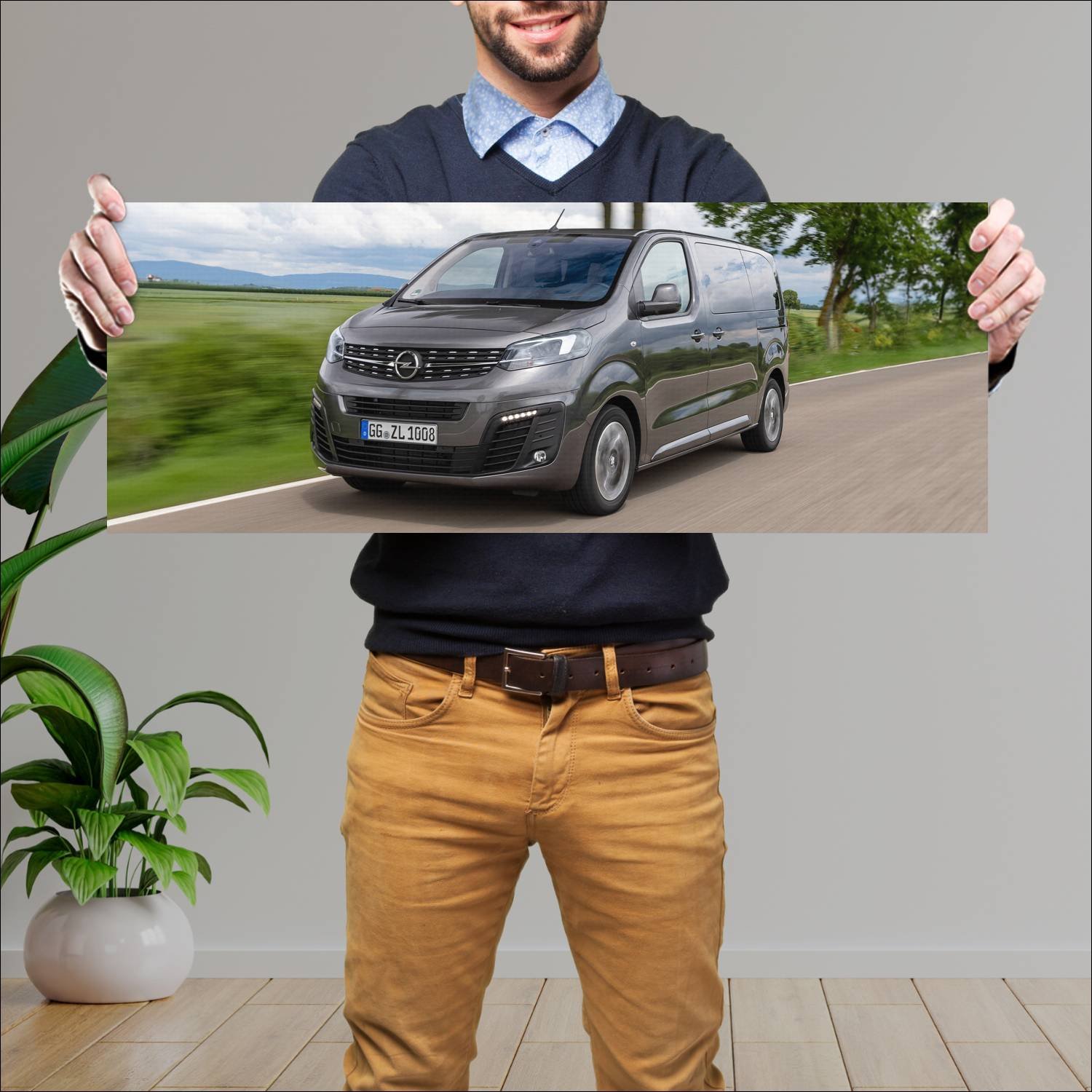 Cuadro grande 30x80cm 2019 opel zafira life auto 717 Opel