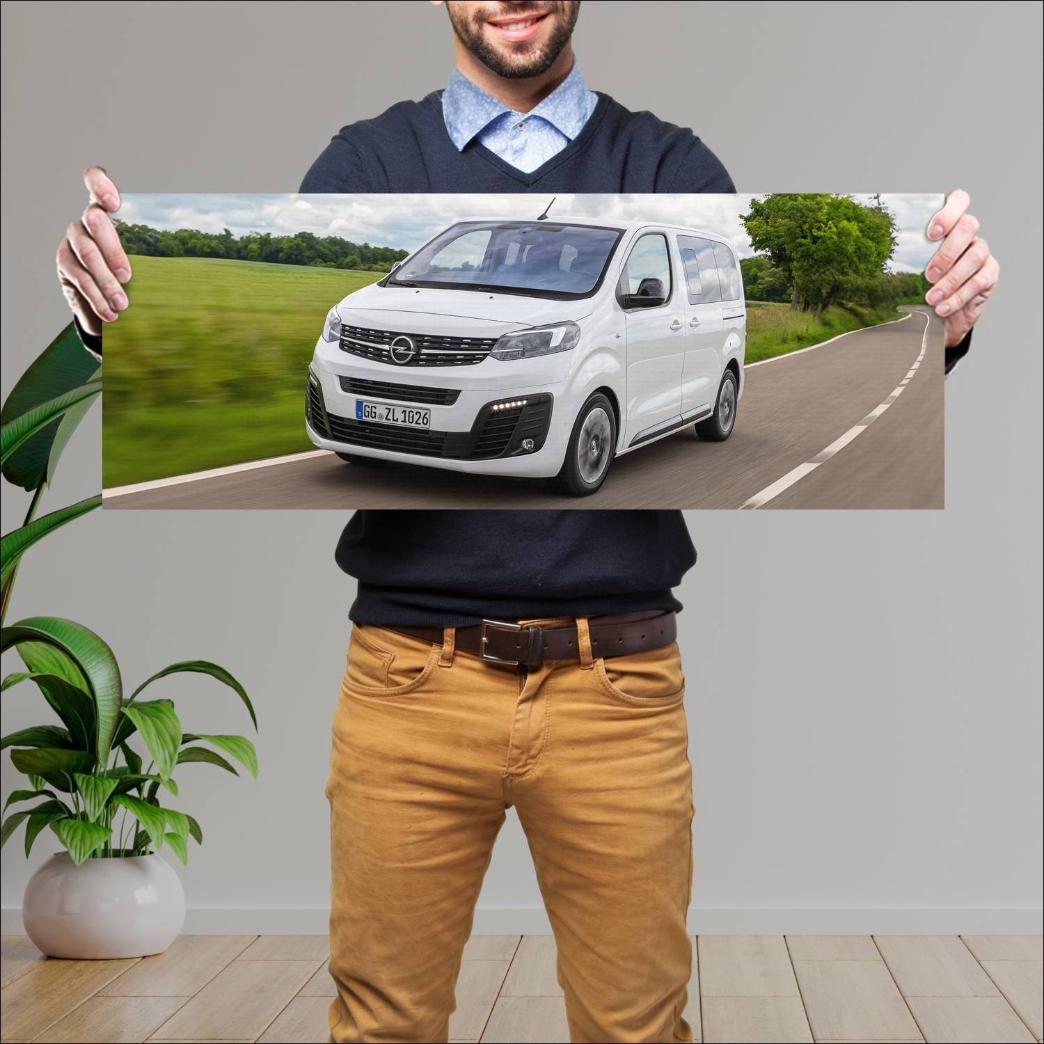 Cuadro grande 30x80cm 2019 opel zafira life short 719 Opel