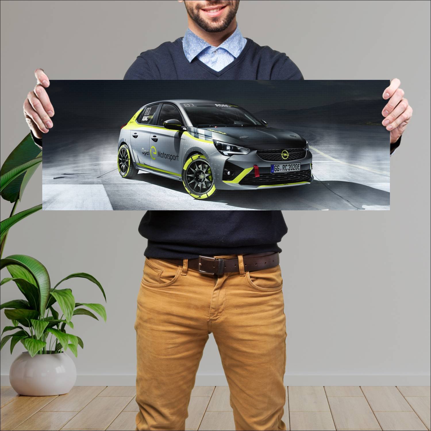 Cuadro grande 30x80cm 2020 opel corsa e rally Opel