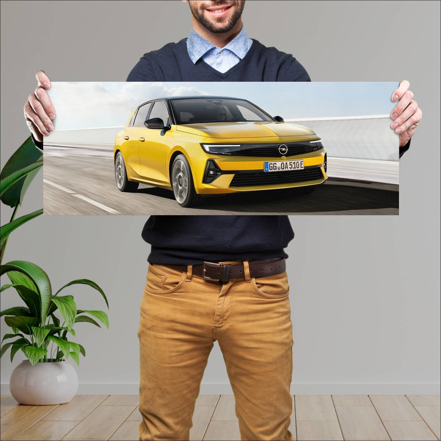 Cuadro grande 30x80cm 2022 opel astra hybrid auto 740 Opel