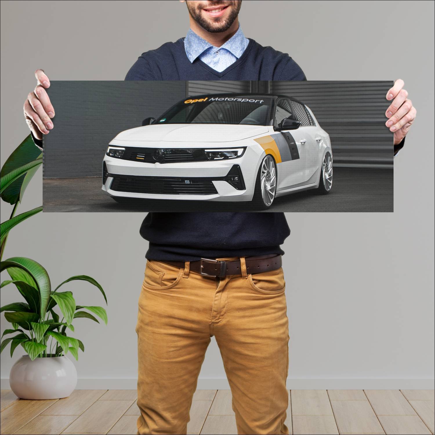 Cuadro grande 30x80cm 2022 opel astra hybrid xs sh 743 Opel