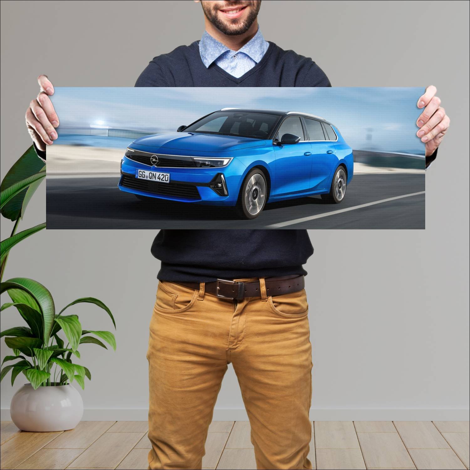 Cuadro grande 30x80cm 2022 opel astra sports toure 744 Opel