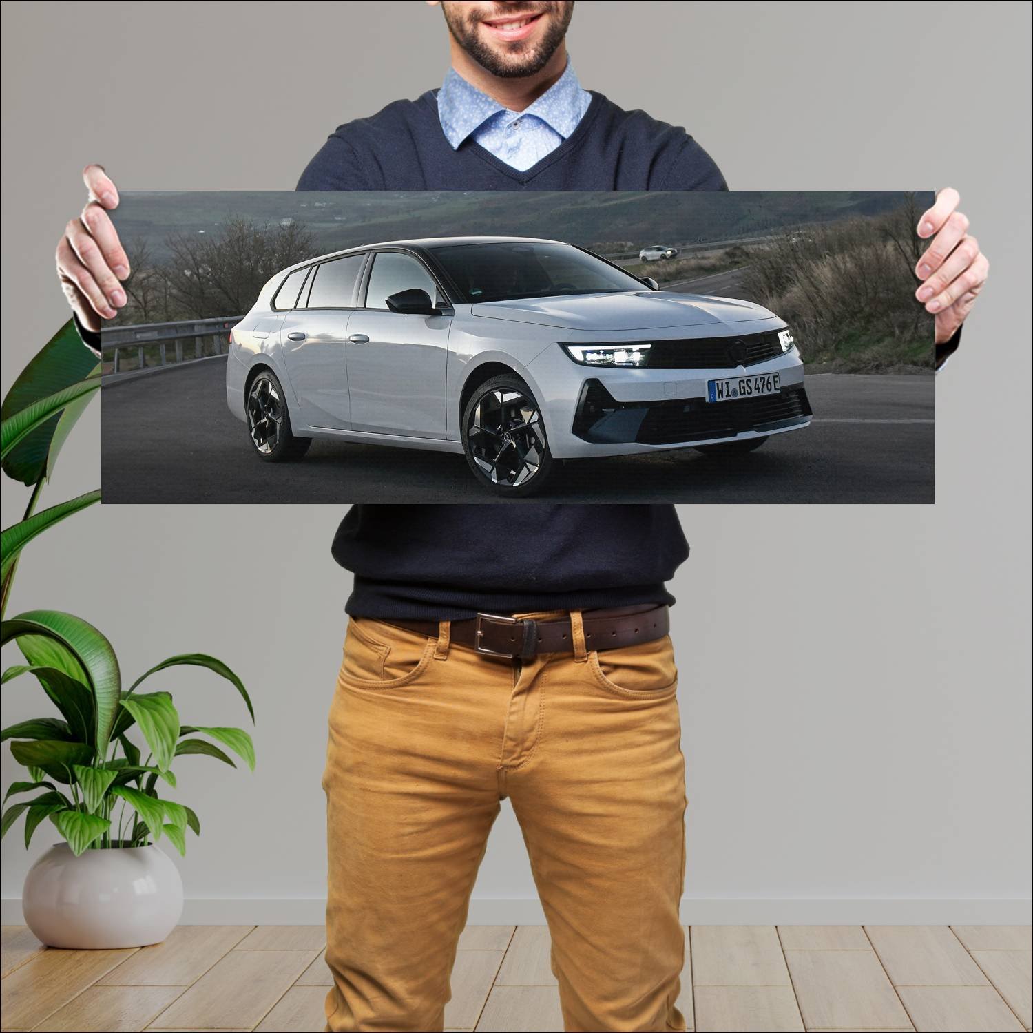 Cuadro grande 30x80cm 2023 opel astra gse sports t 751 Opel