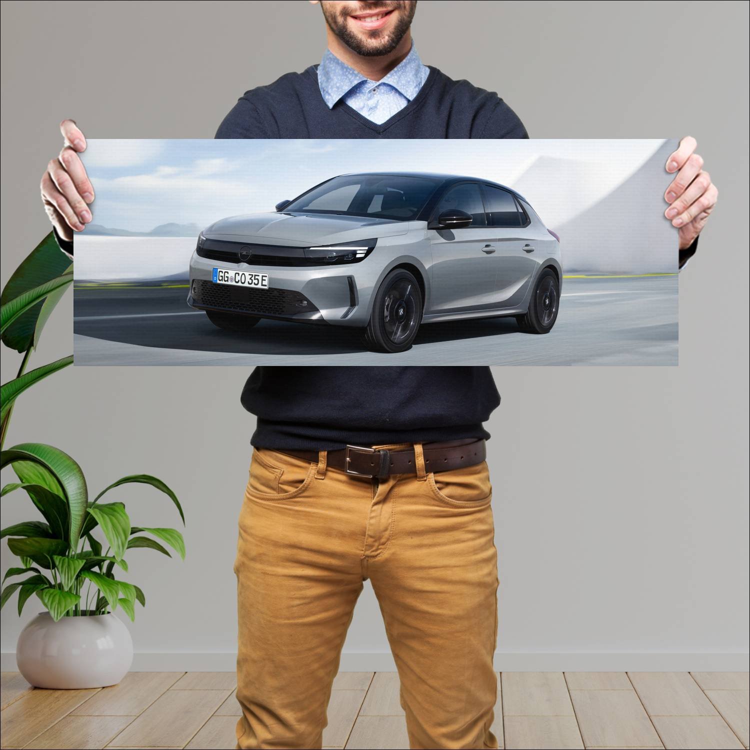 Cuadro grande 30x80cm 2023 opel corsa electric 118 754 Opel