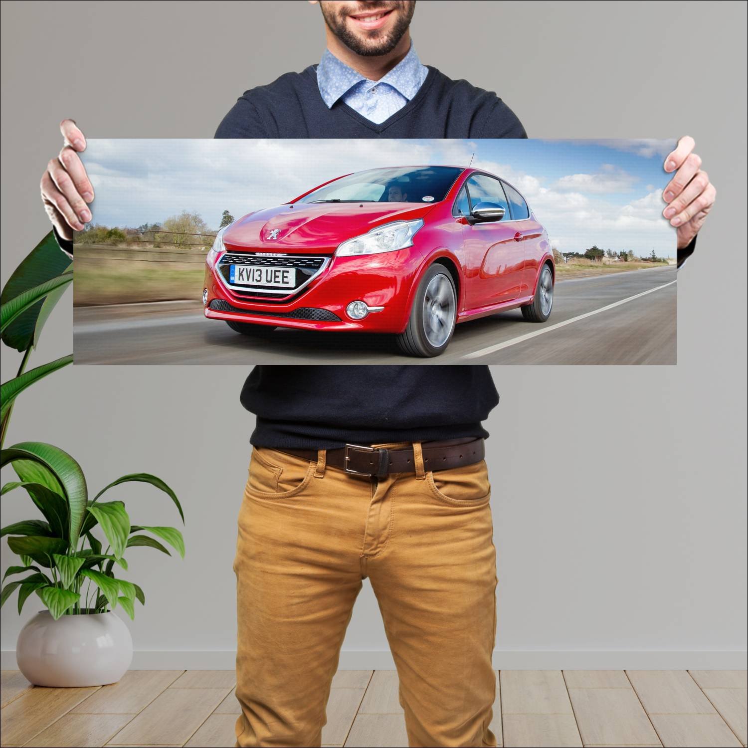 Cuadro grande 30x80cm 2013 peugeot 208 gti uk 1307 44 Peugeot
