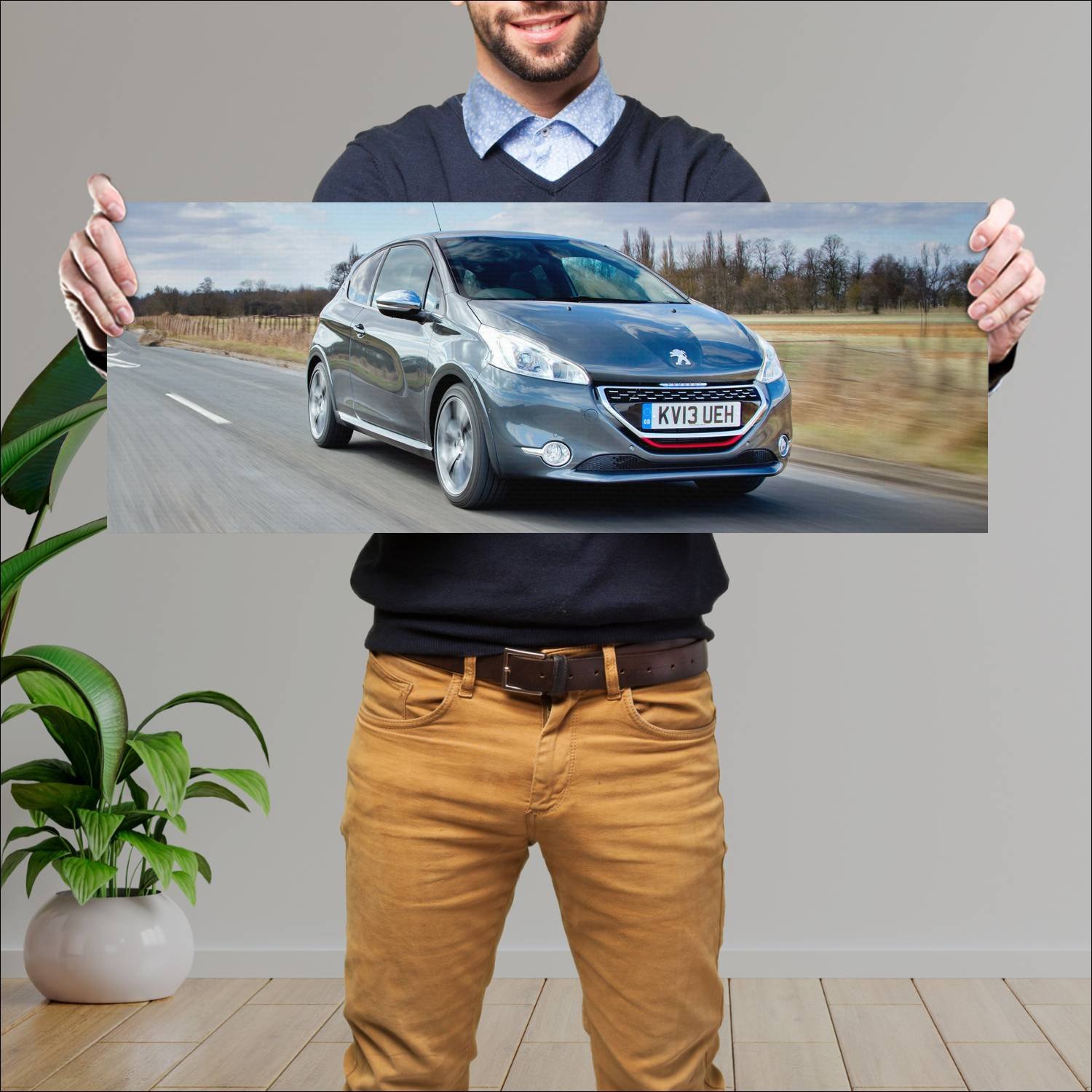 Cuadro grande 30x80cm 2013 peugeot 208 gti uk 1307 45 Peugeot