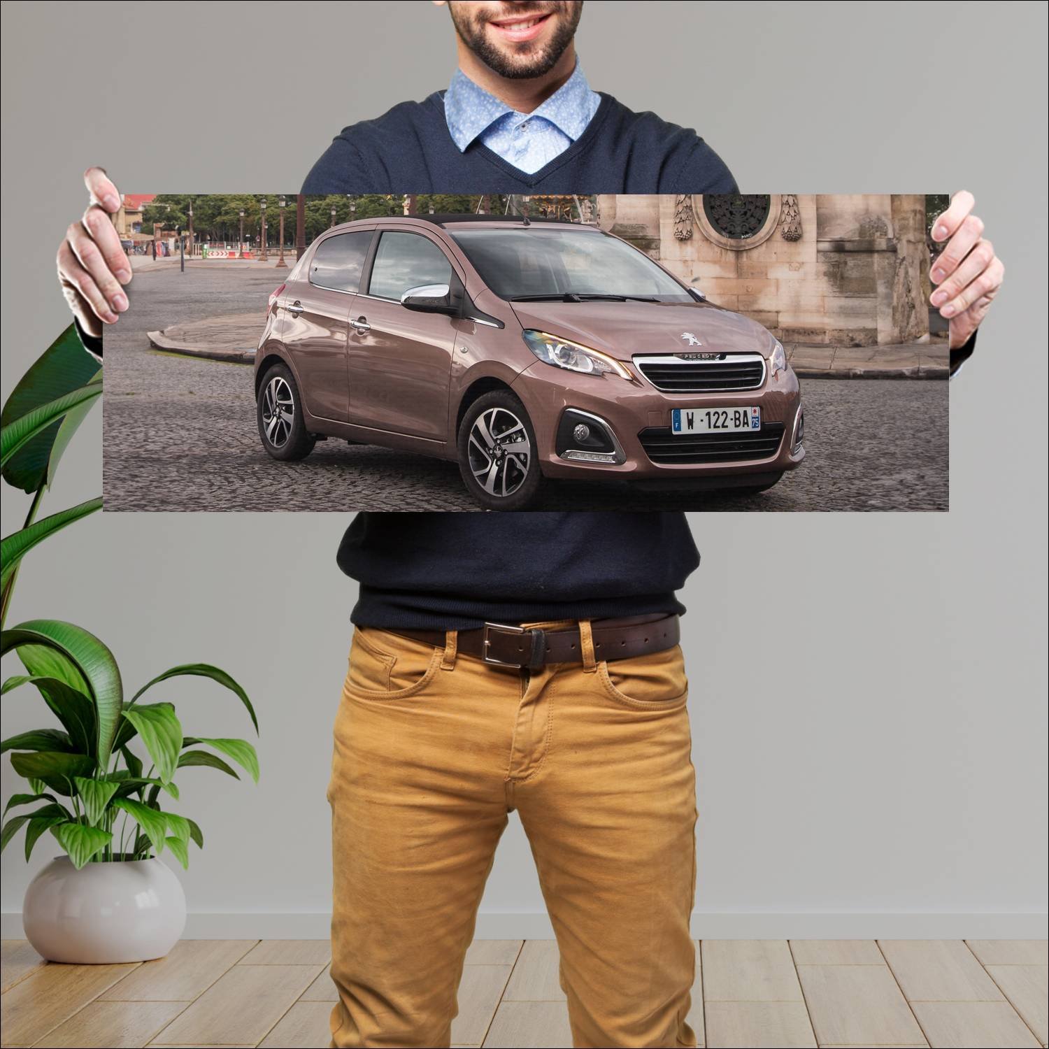 Cuadro grande 30x80cm 2014 peugeot 108 top 5 door 53 Peugeot