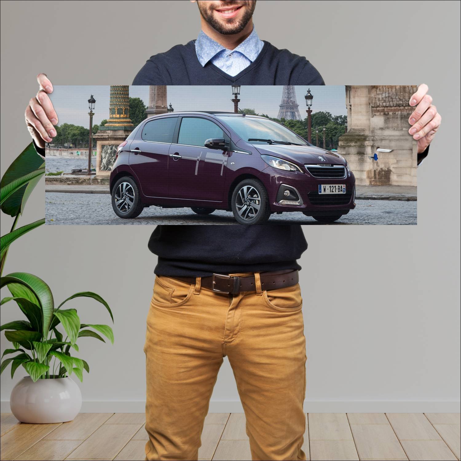 Cuadro grande 30x80cm 2014 peugeot 108 top 5 door 54 Peugeot