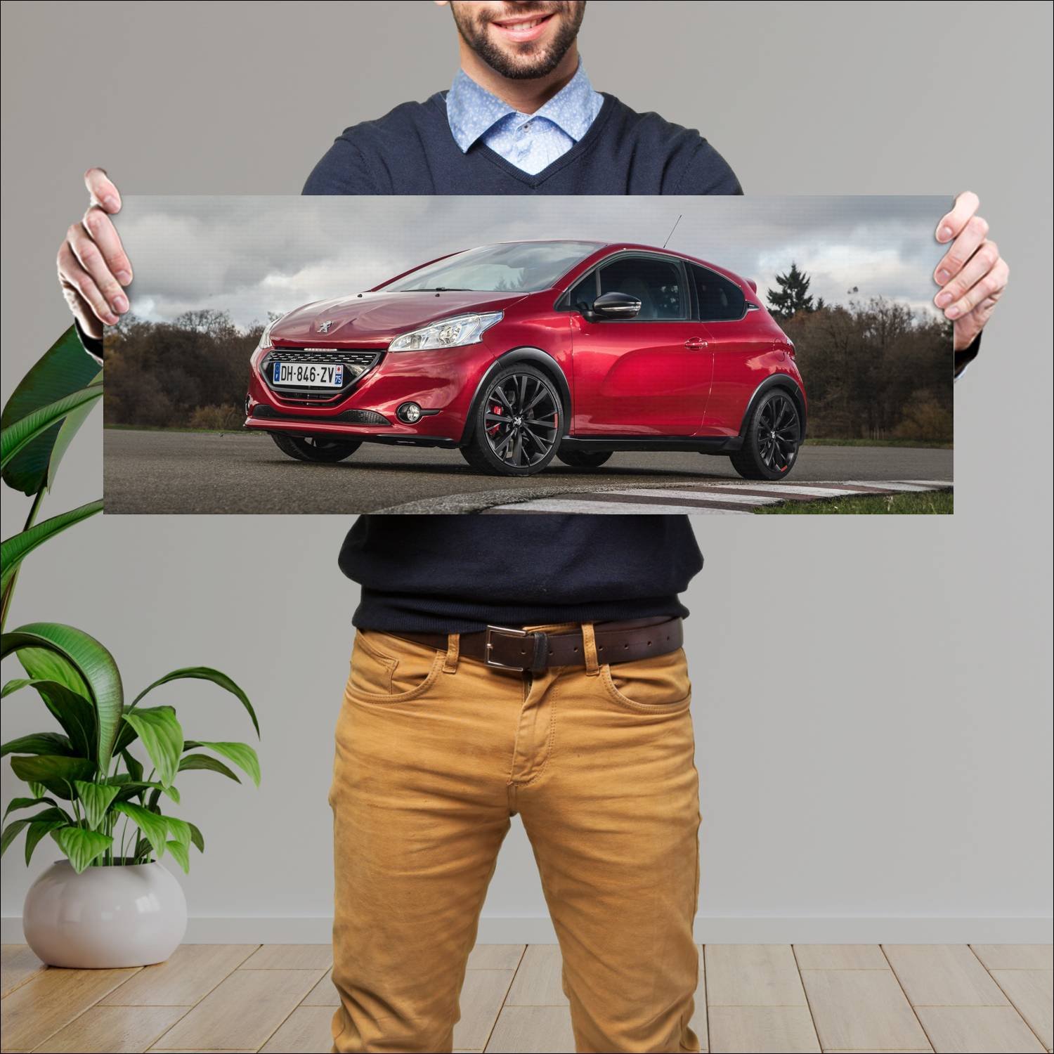 Cuadro grande 30x80cm 2014 peugeot 208 gti 30th an 55 Peugeot