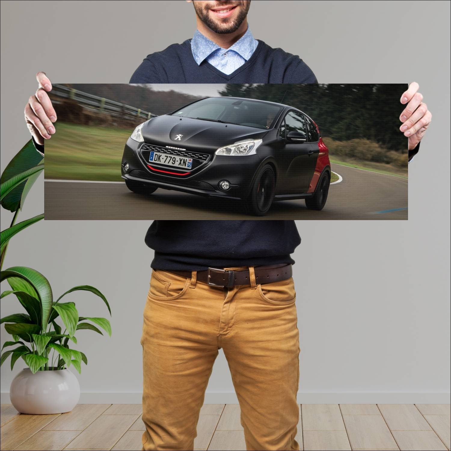 Cuadro grande 30x80cm 2014 peugeot 208 gti 30th an 56 Peugeot