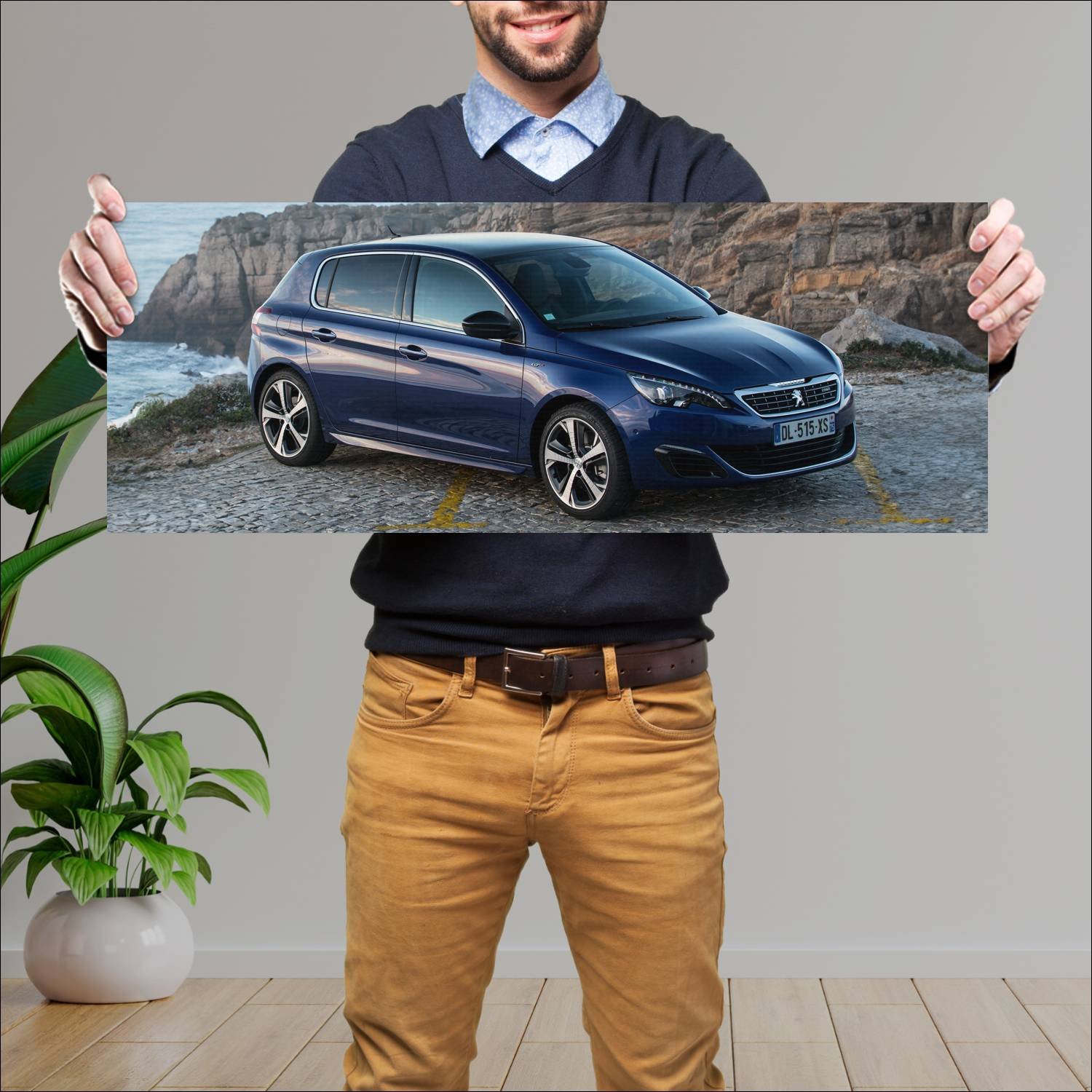 Cuadro grande 30x80cm 2014 peugeot 308 gt auto 57 Peugeot
