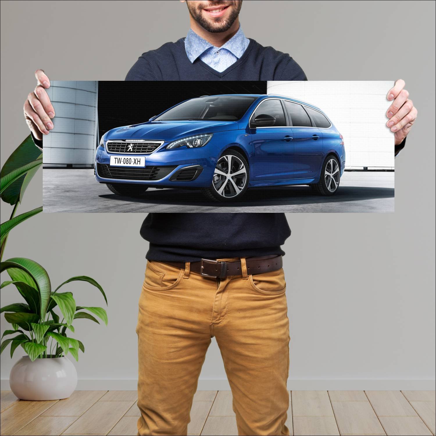 Cuadro grande 30x80cm 2014 peugeot 308 gt sw auto 58 Peugeot
