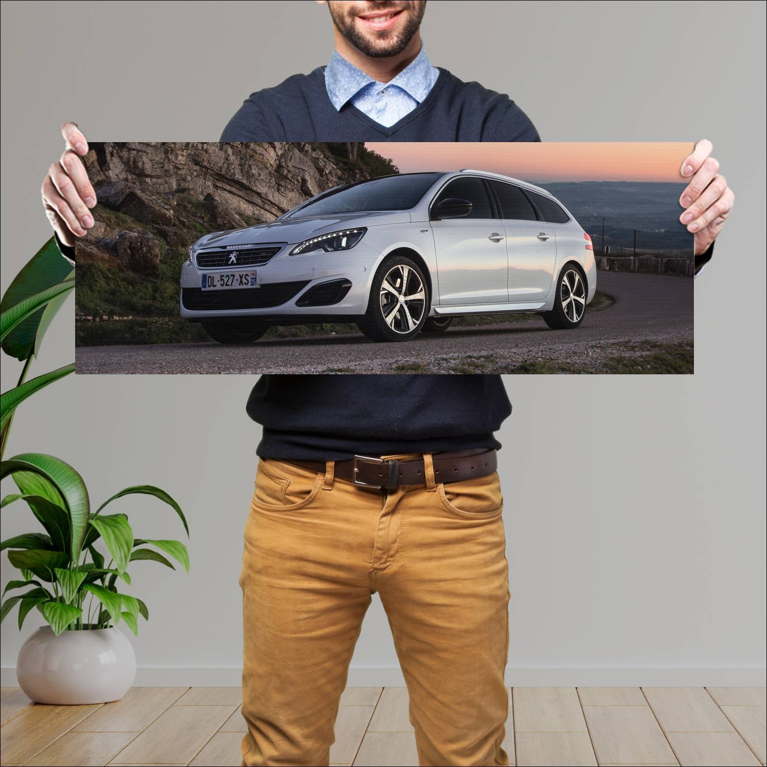 Cuadro grande 30x80cm 2014 peugeot 308 gt sw auto 59 Peugeot