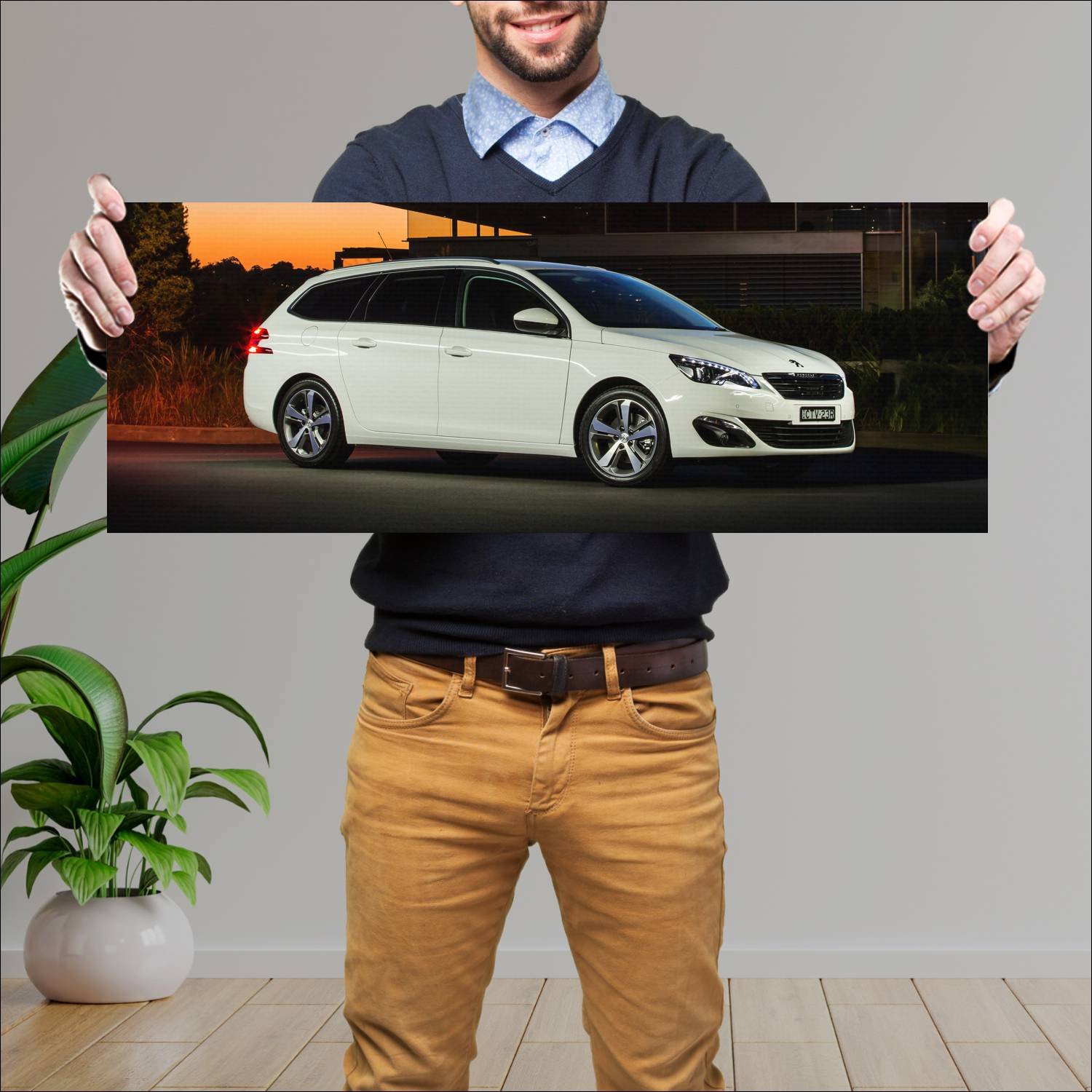 Cuadro grande 30x80cm 2014 peugeot 308 touring 170 63 Peugeot