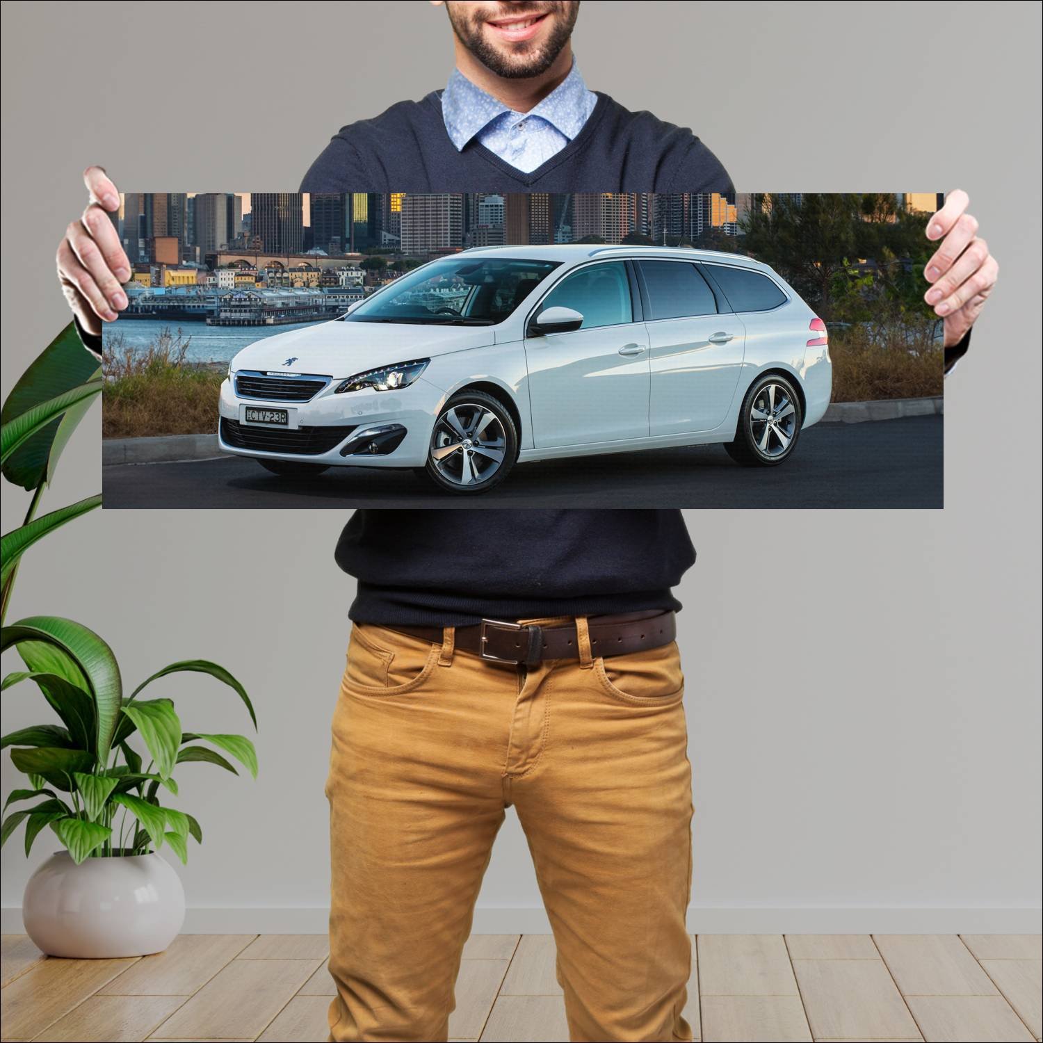 Cuadro grande 30x80cm 2014 peugeot 308 touring 170 64 Peugeot