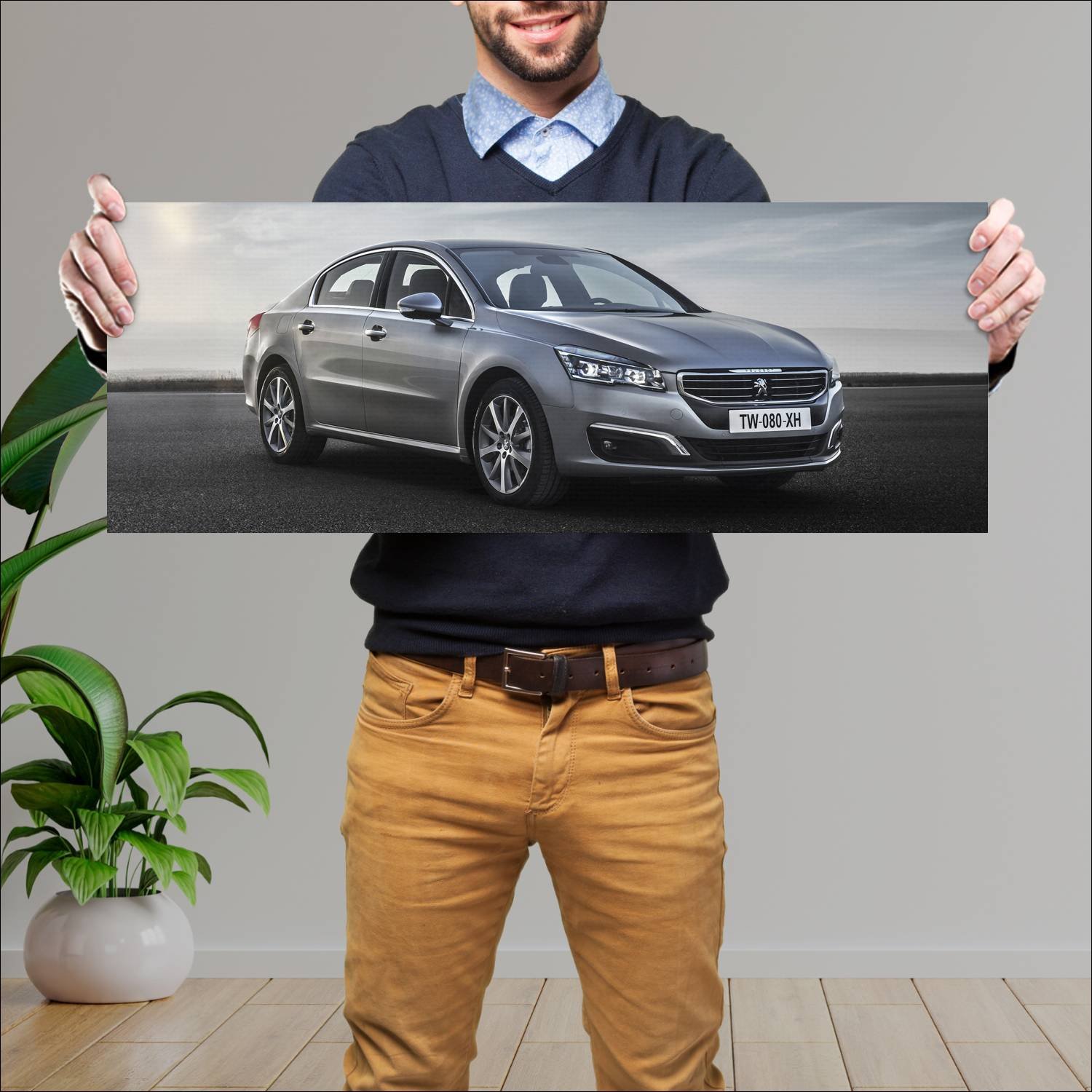 Cuadro grande 30x80cm 2014 peugeot 508 auto 65 Peugeot