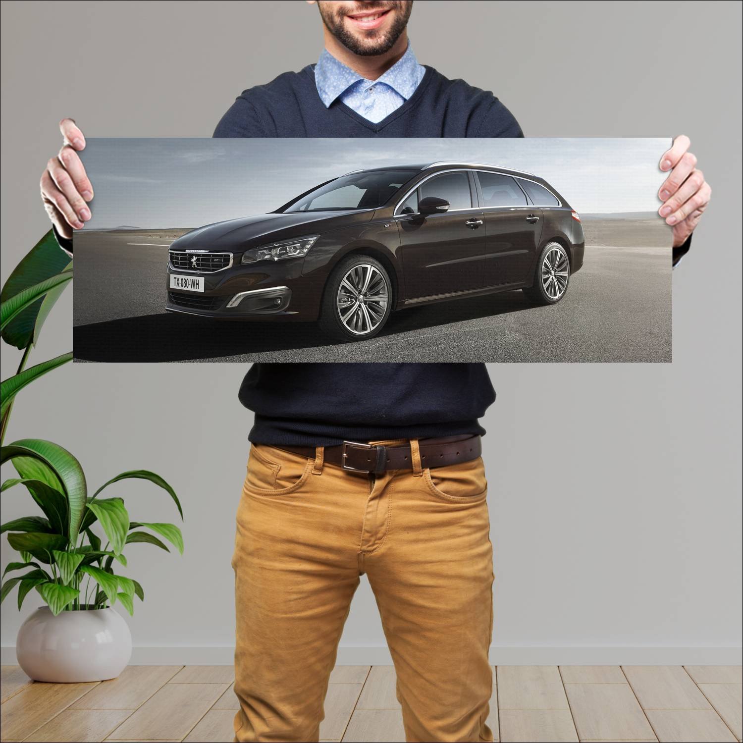 Cuadro grande 30x80cm 2014 peugeot 508 gt sw auto 67 Peugeot
