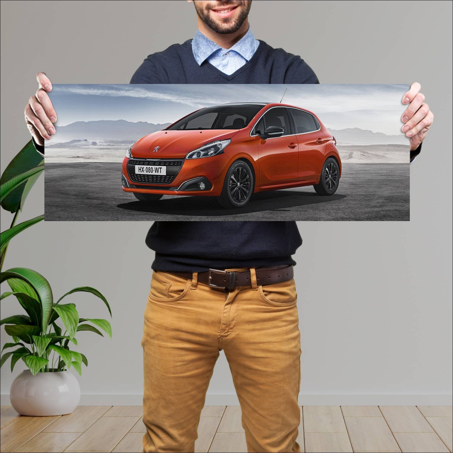 Cuadro grande 30x80cm 2015 peugeot 208 5 door 1903 76 Peugeot