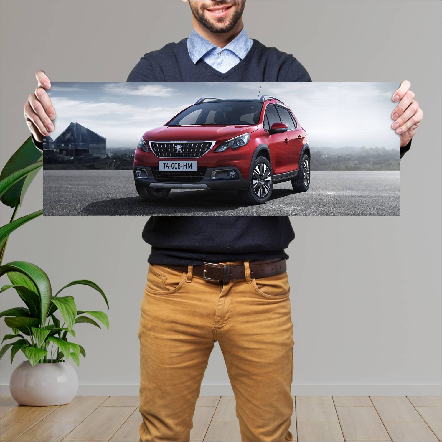 Cuadro grande 30x80cm 2016 peugeot 2008 auto 84 Peugeot