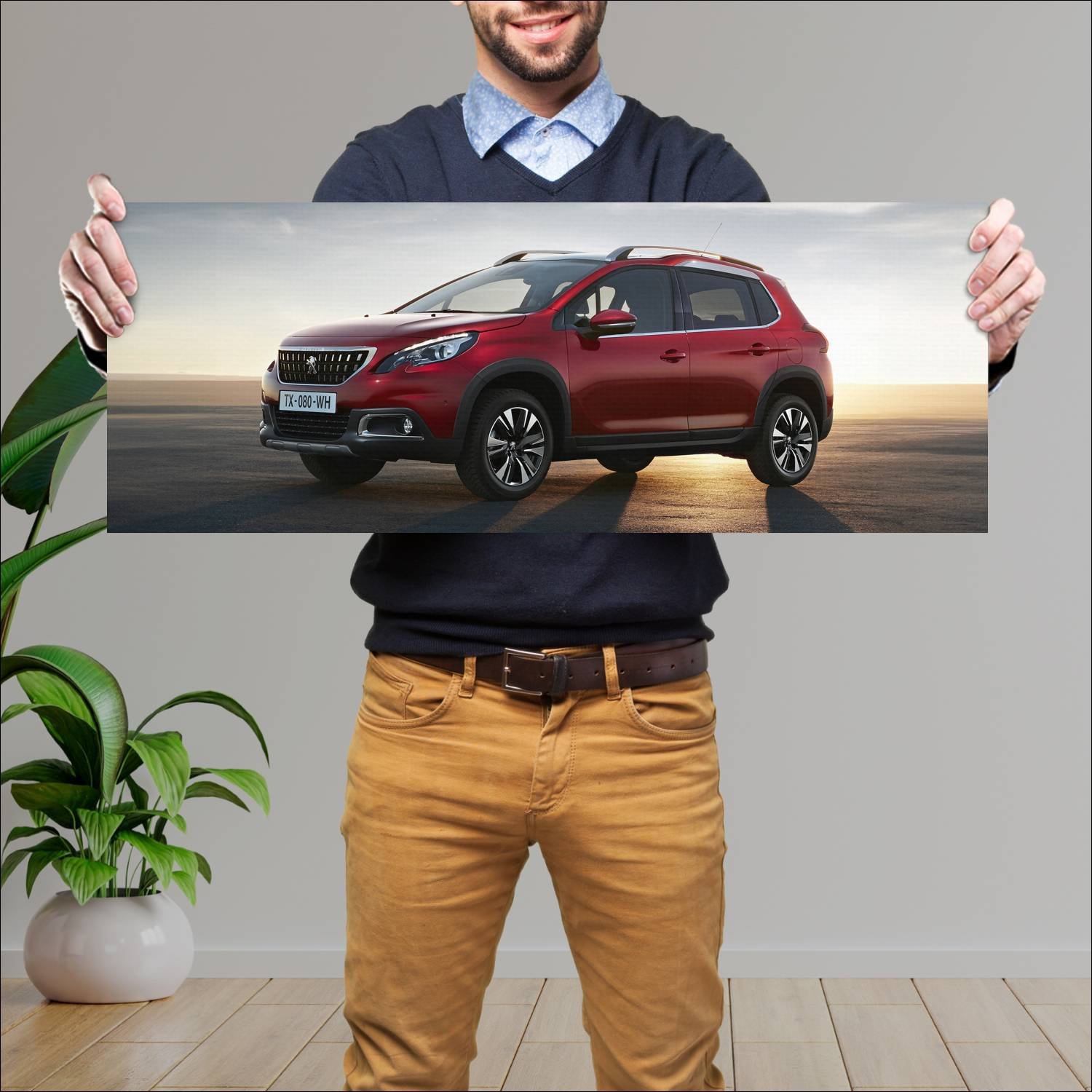 Cuadro grande 30x80cm 2016 peugeot 2008 auto 85 Peugeot