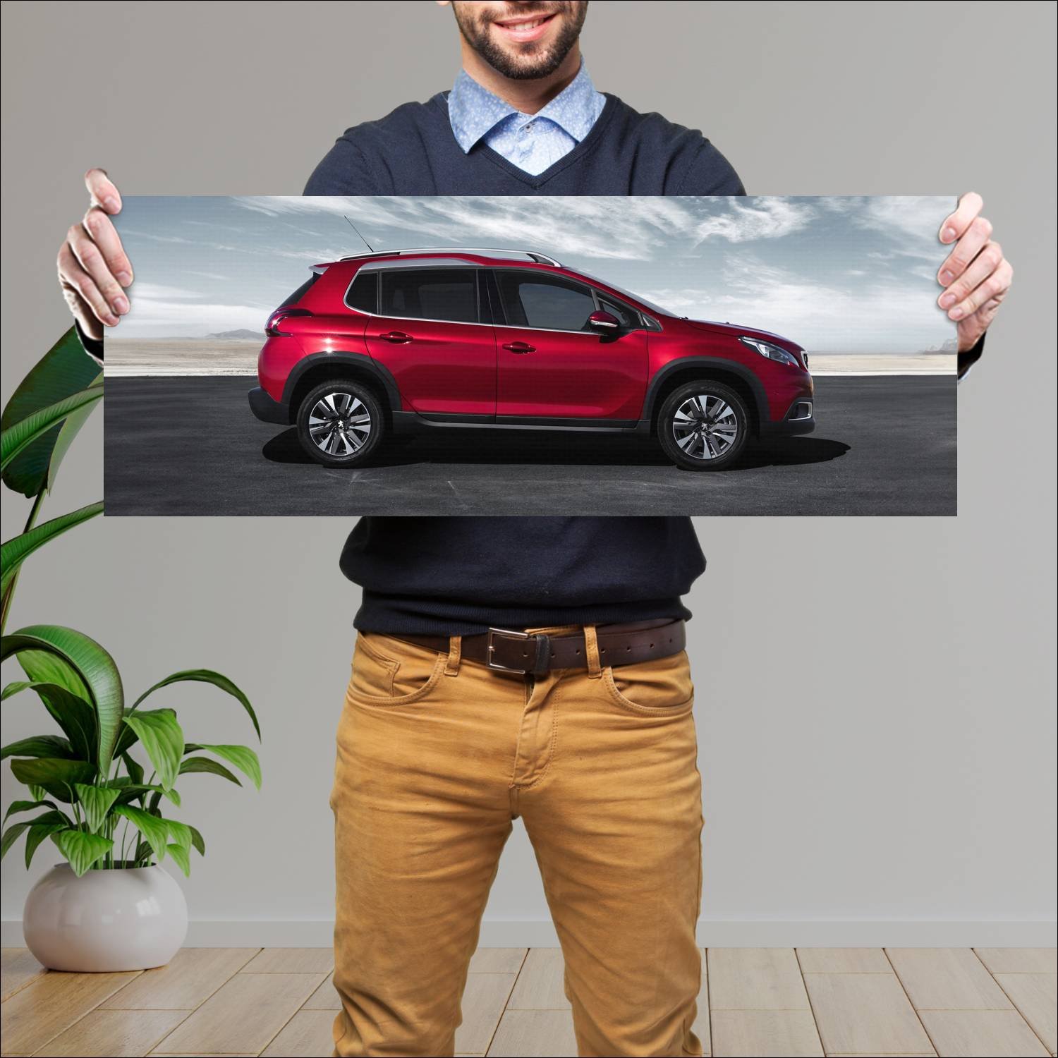 Cuadro grande 30x80cm 2016 peugeot 2008 auto 86 Peugeot