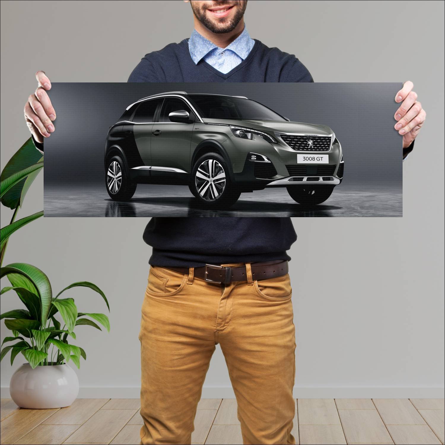 Cuadro grande 30x80cm 2016 peugeot 3008 gt auto 91 Peugeot