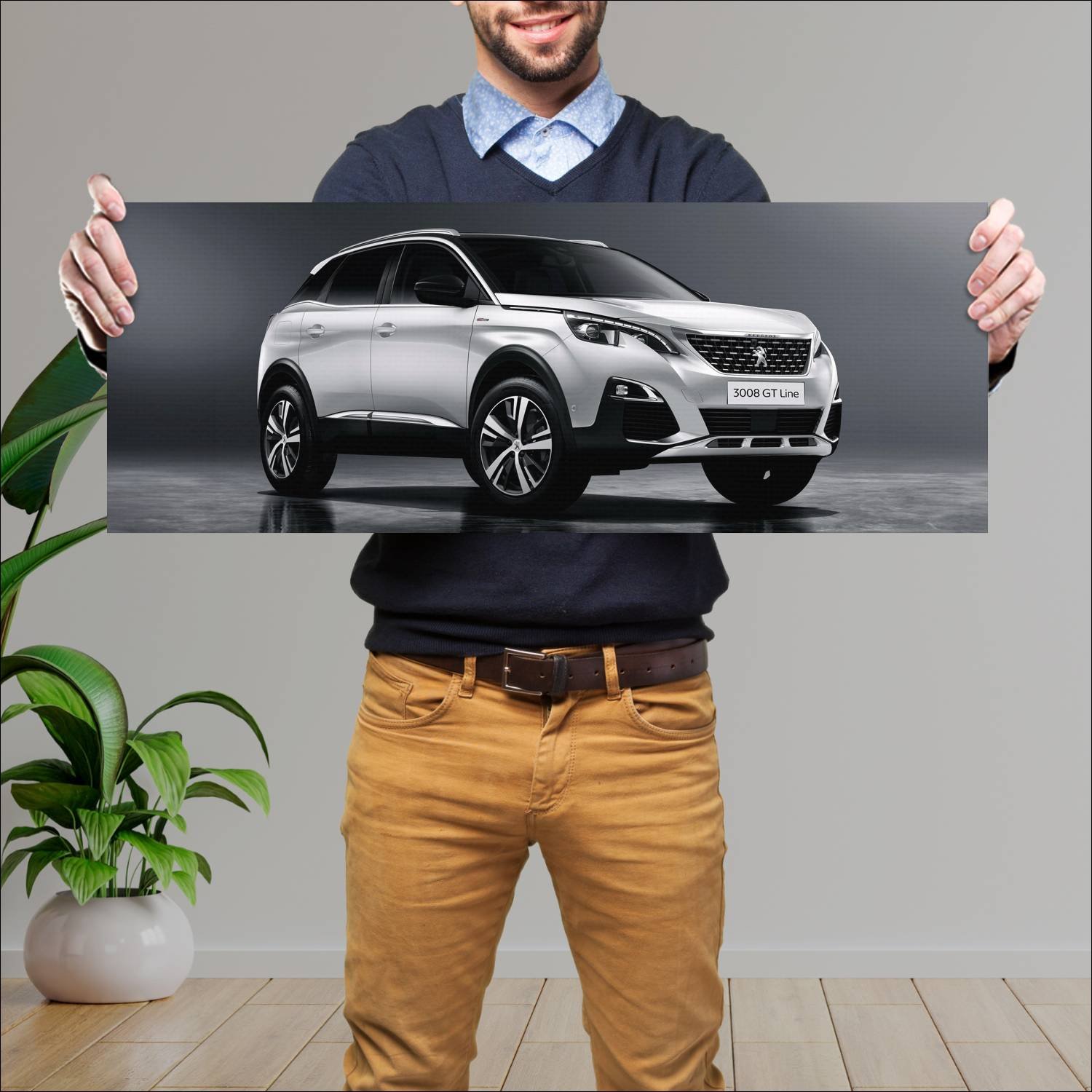 Cuadro grande 30x80cm 2016 peugeot 3008 gt line 48 93 Peugeot