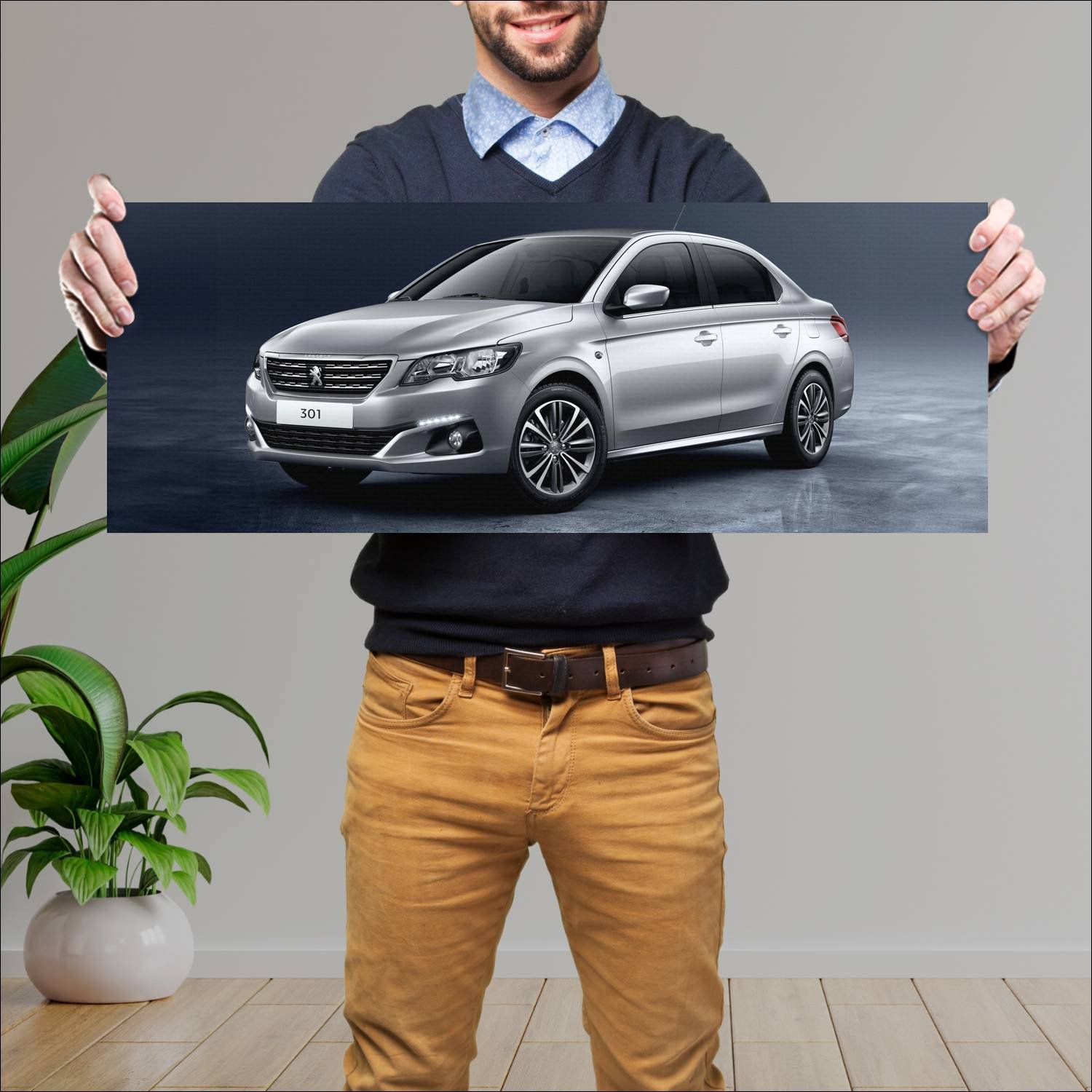 Cuadro grande 30x80cm 2016 peugeot 301 auto 94 Peugeot