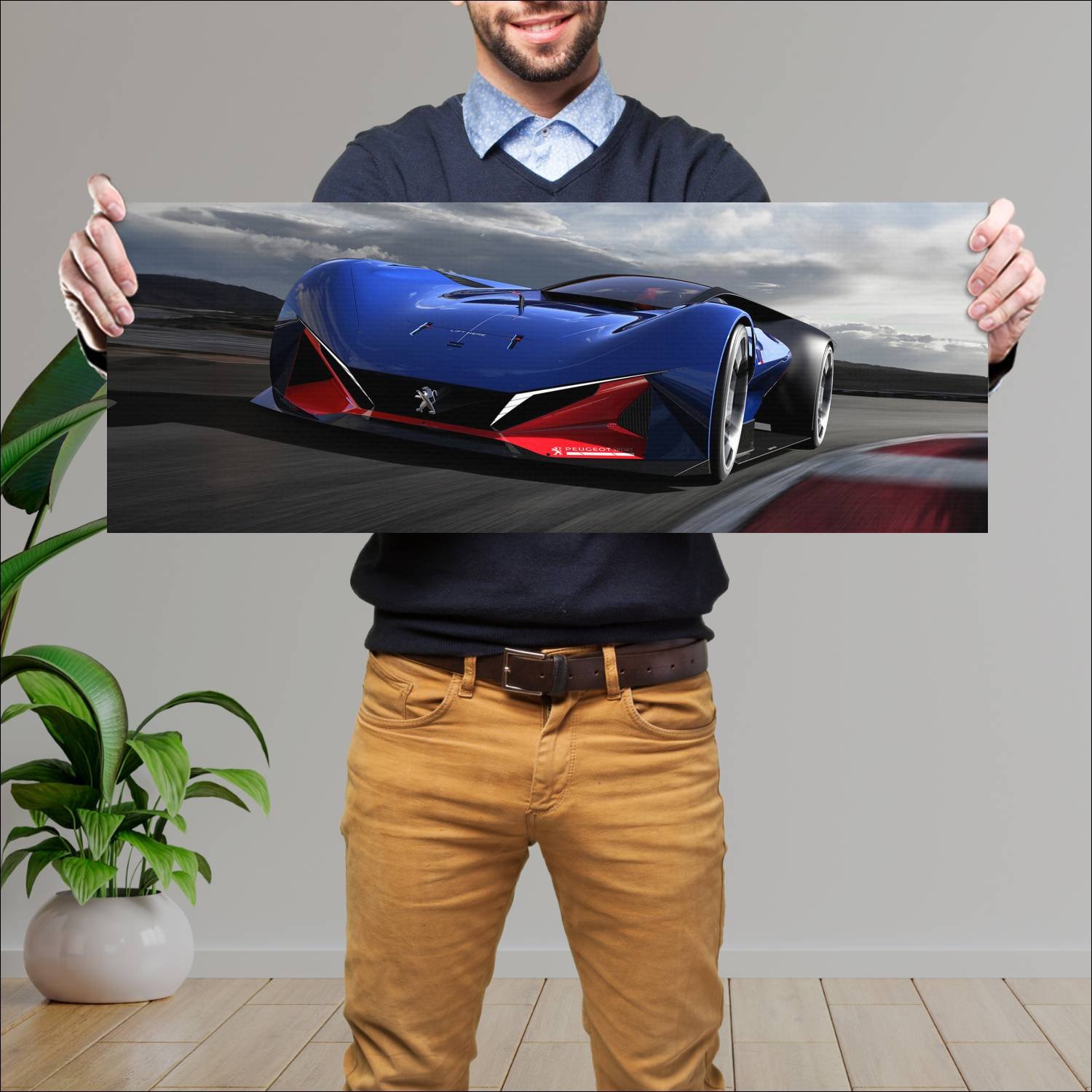 Cuadro grande 30x80cm 2016 peugeot l500 r hybrid c 97 Peugeot