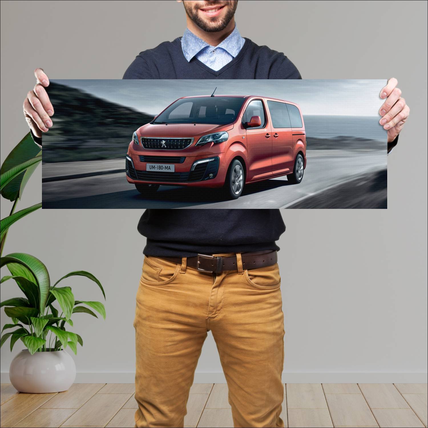 Cuadro grande 30x80cm 2016 peugeot traveller auto 99 Peugeot