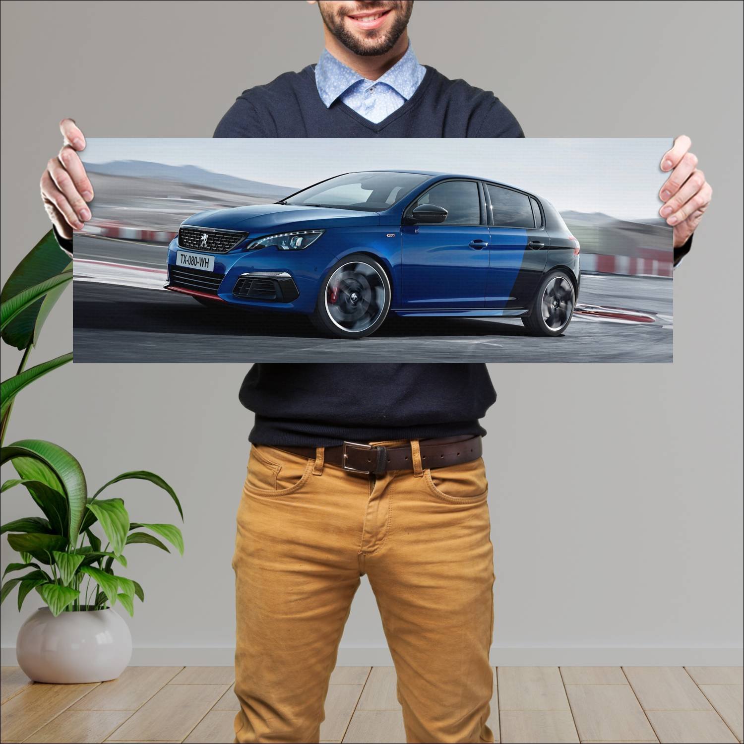 Cuadro grande 30x80cm 2017 peugeot 308 gti auto 104 Peugeot